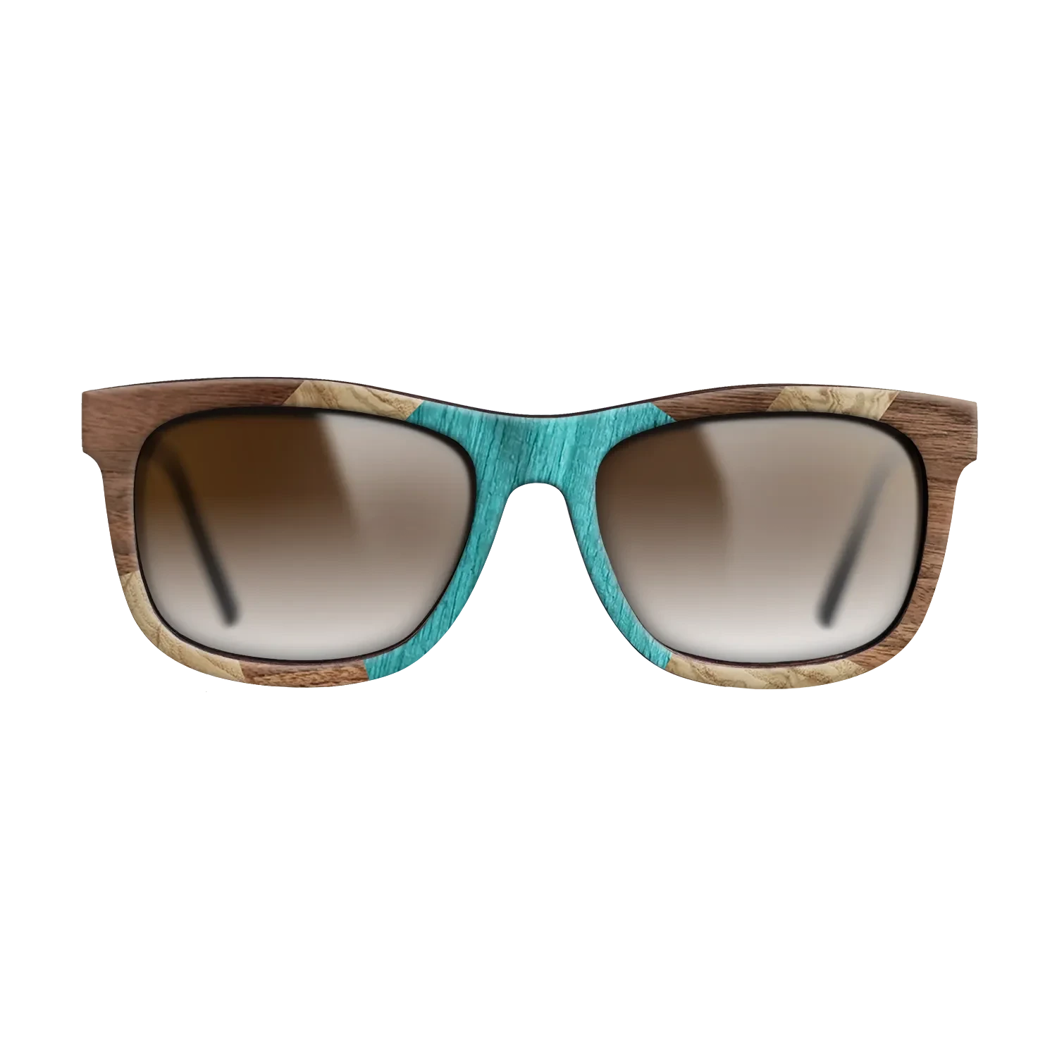 Poplar Dyed: Turquoise,Olive Burl,Walnut Claro Dark: Mosaic - The Hero - Square - 1071 - SIRIS wood optic