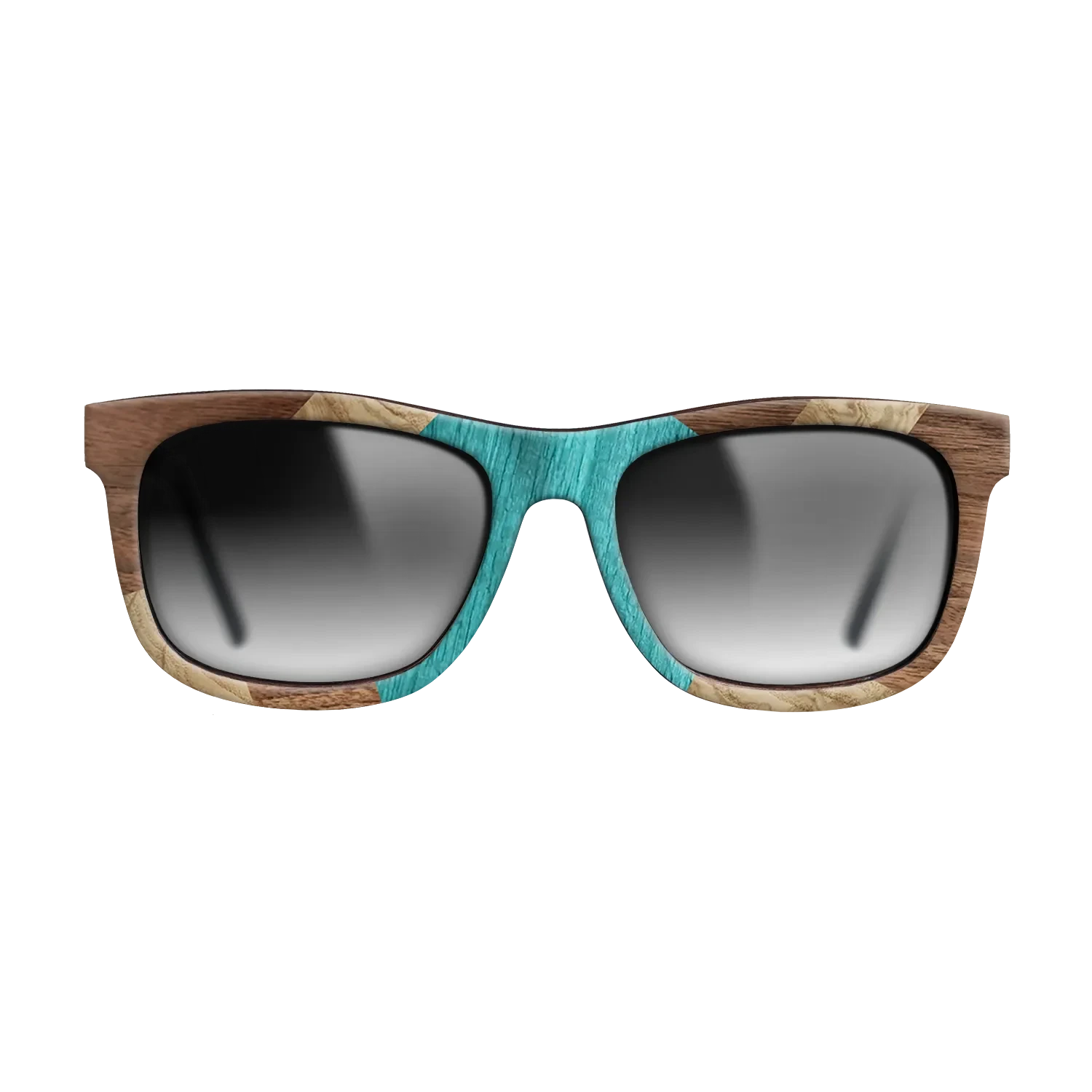 Poplar Dyed: Turquoise,Olive Burl,Walnut Claro Dark: Mosaic - The Hero - Square - 1071 - SIRIS wood optic