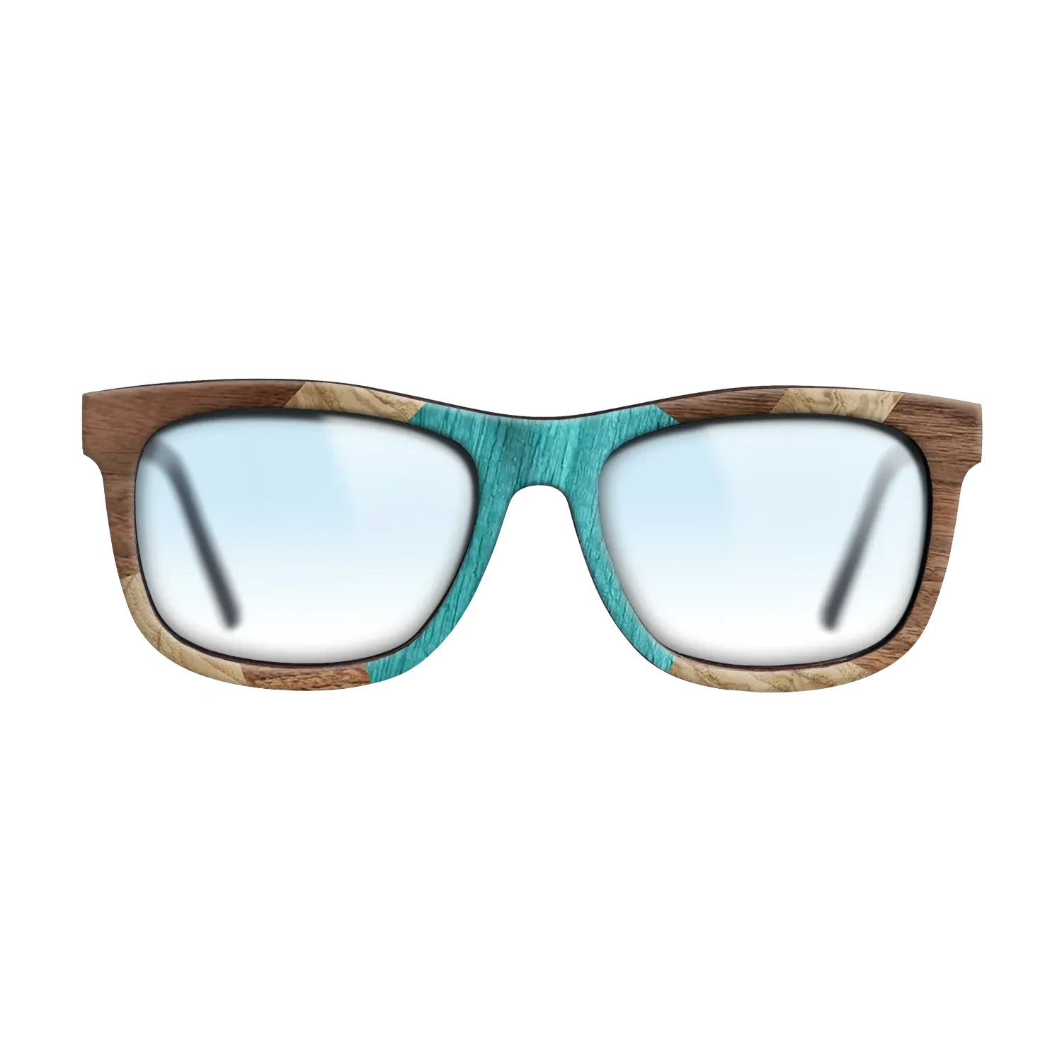 Poplar Dyed: Turquoise,Olive Burl,Walnut Claro Dark: Mosaic - The Hero - Square - 1071 - SIRIS wood optic