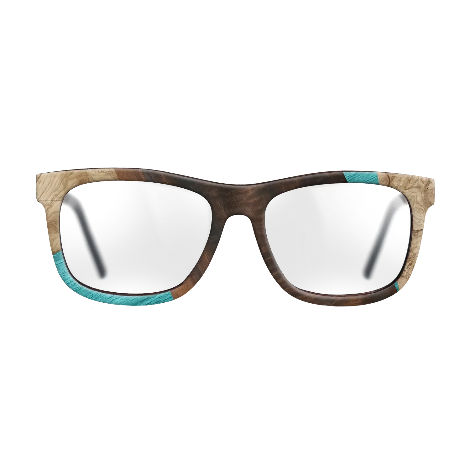 Louro Preto,Poplar Dyed: Turquoise,Fumed Eucalyptus,Olive Burl: Geometric - The Hero - Square - 1845 - SIRIS wood optic