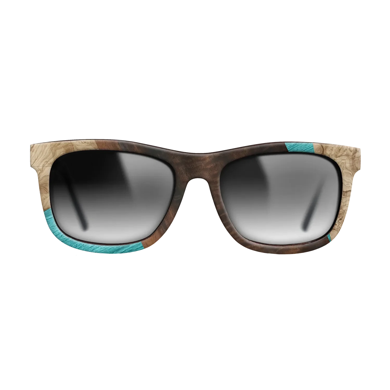 Louro Preto,Poplar Dyed: Turquoise,Fumed Eucalyptus,Olive Burl: Geometric - The Hero - Square - 1845 - SIRIS wood optic