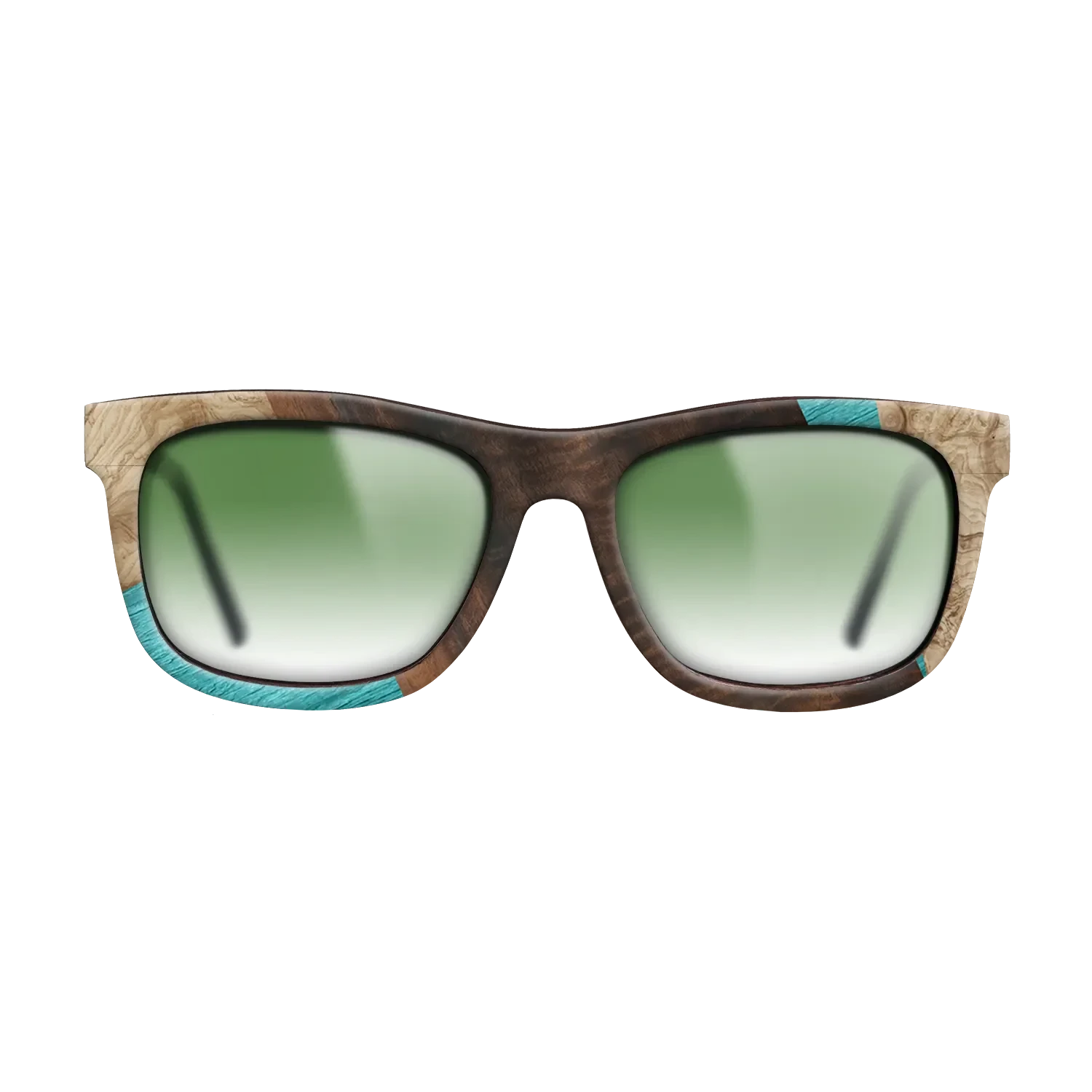 Louro Preto,Poplar Dyed: Turquoise,Fumed Eucalyptus,Olive Burl: Geometric - The Hero - Square - 1845 - SIRIS wood optic