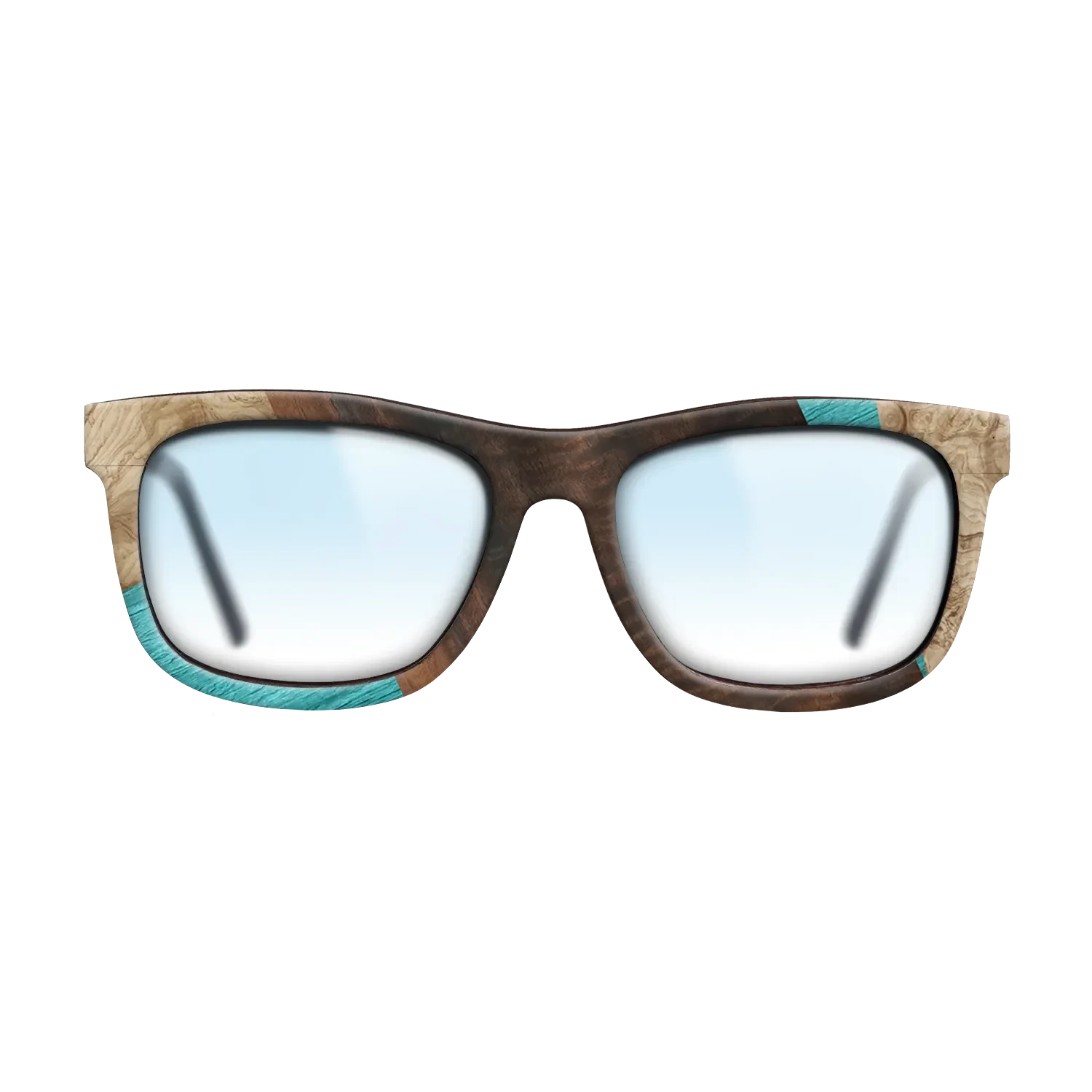 Louro Preto,Poplar Dyed: Turquoise,Fumed Eucalyptus,Olive Burl: Geometric - The Hero - Square - 1845 - SIRIS wood optic