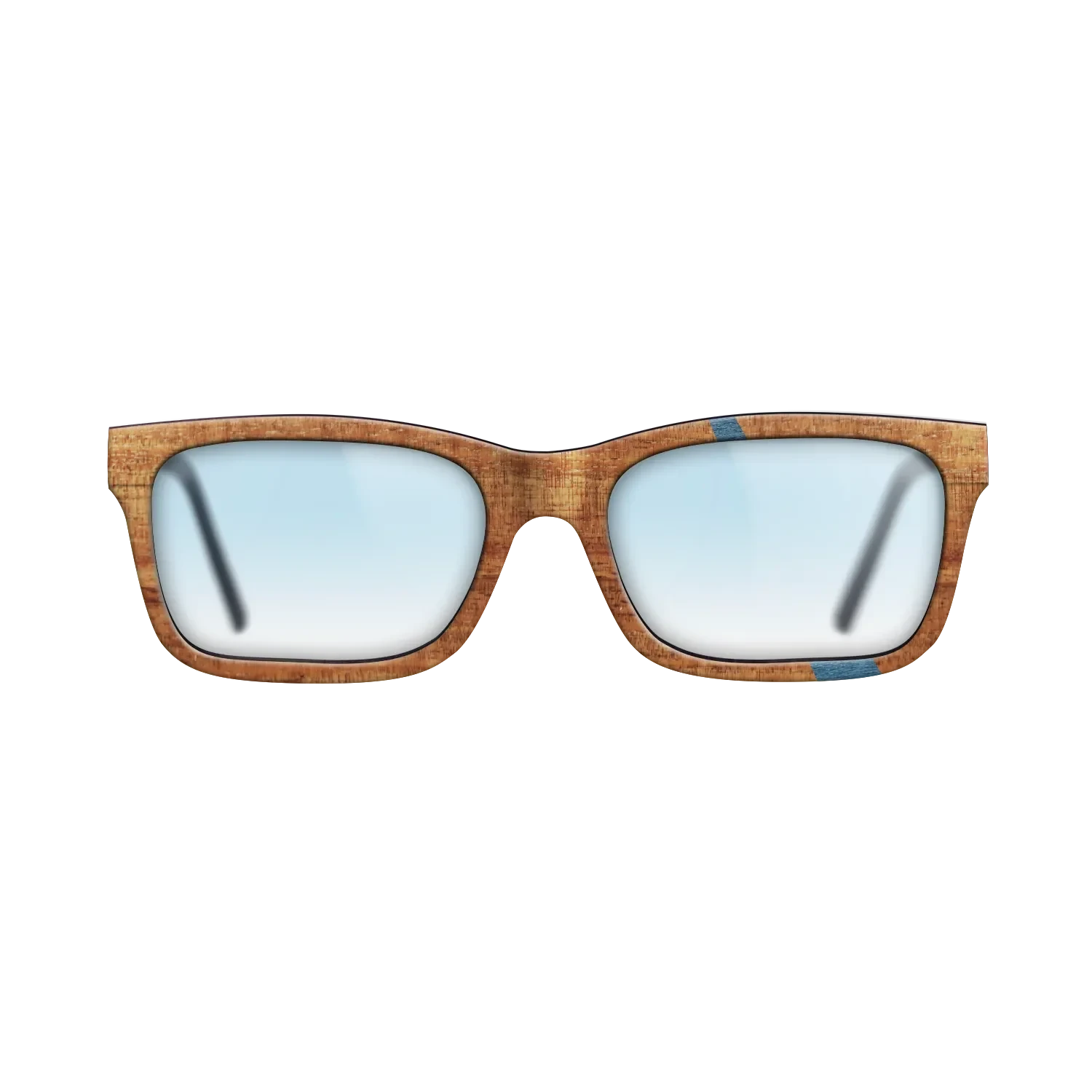 Poplar Dyed: Blue Denim,Koa: Wedge - The Sage - Rectangle - 831 - SIRIS wood optic