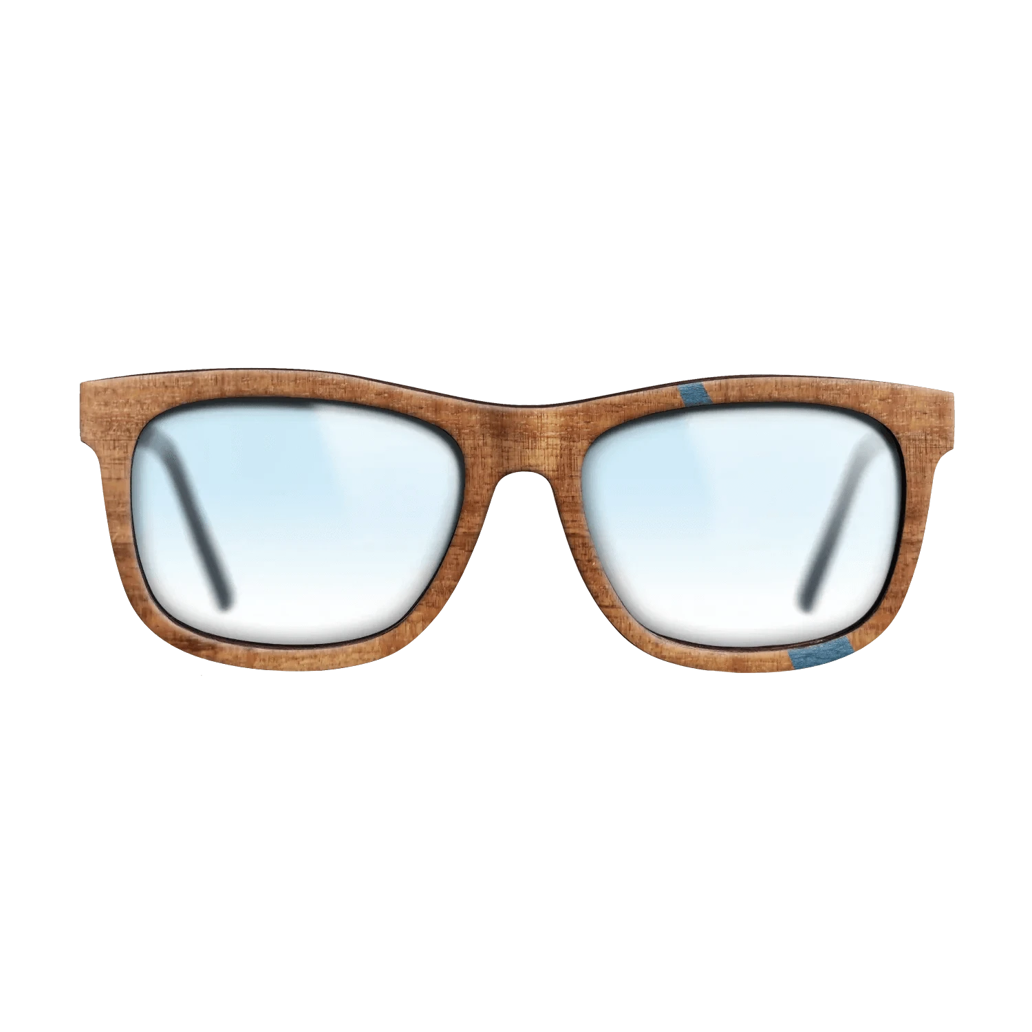 Poplar Dyed: Blue Denim,Koa: Wedge - The Hero - Square - 831 - SIRIS wood optic