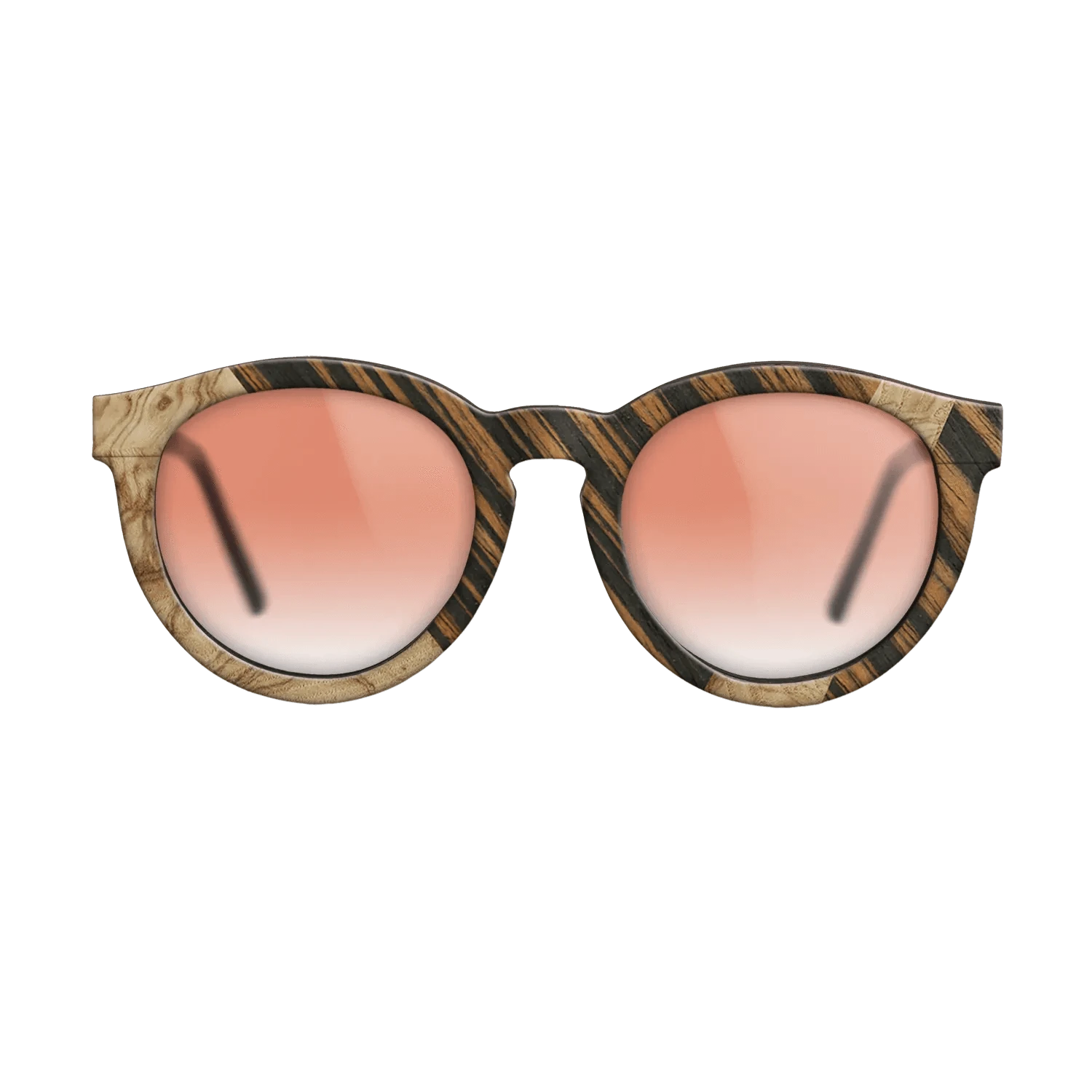 Poplar Dyed: Red,Olive Burl,Italian Ebony: Geometric - The Rebel - Round - 680 - SIRIS wood optic