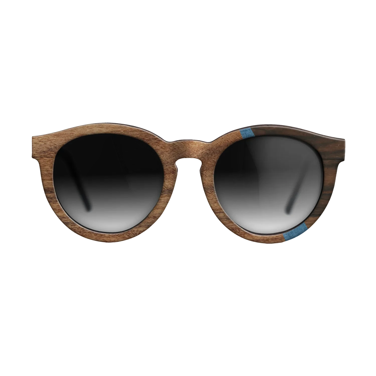 Walnut Claro Light,Poplar Dyed: Blue Denim,Ziricote Dark Quartered: Wedge - The Rebel - Round - 1183 - SIRIS wood optic