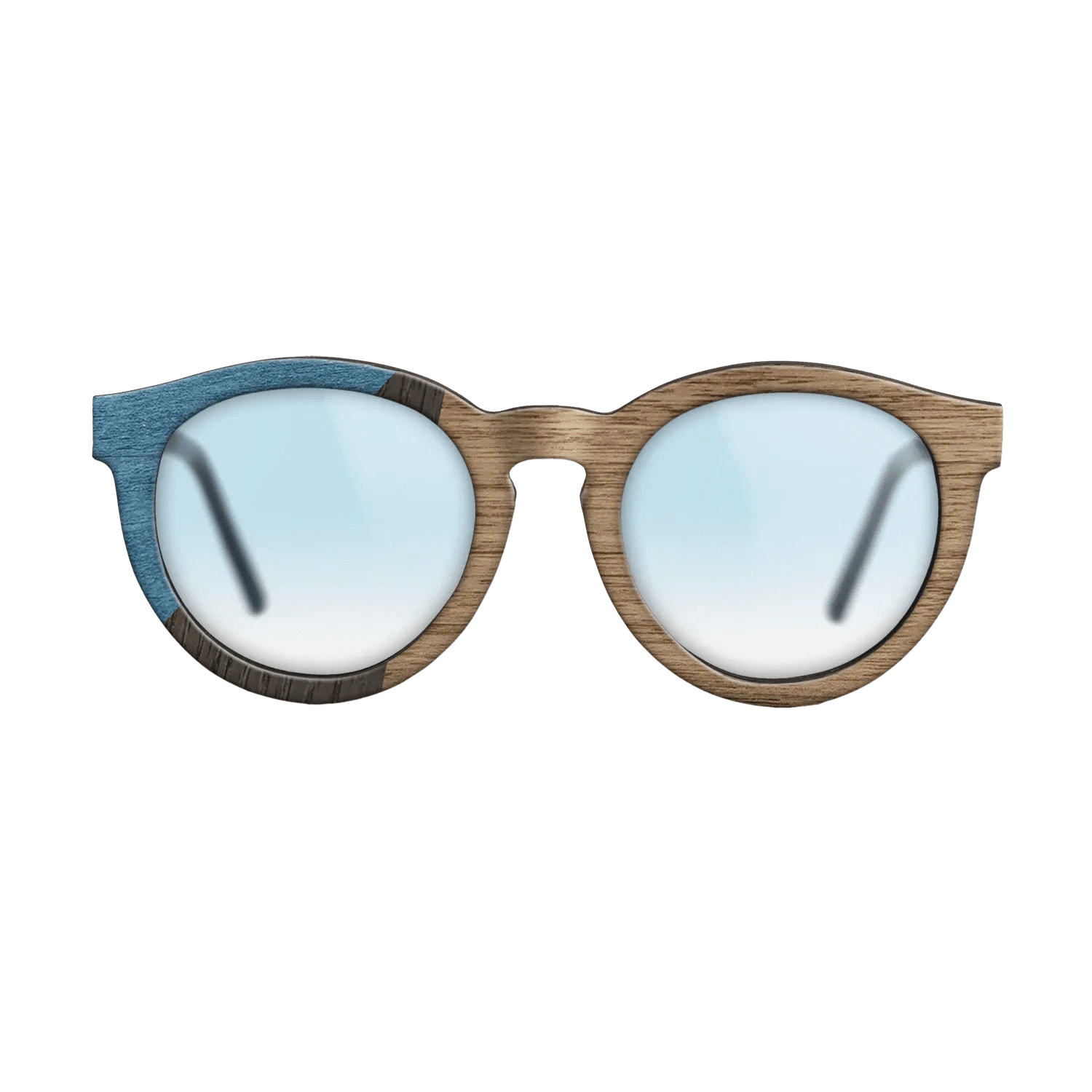 Walnut: Straight Grain,Poplar Dyed: Blue Denim,Fumed Oak: Bauhaus - The Rebel - Round - 1950 - SIRIS wood optic