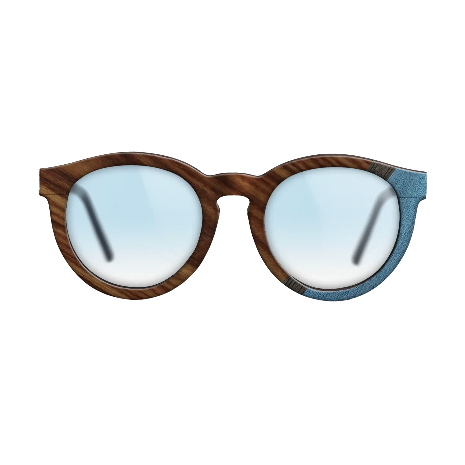 Walnut: Straight Grain,Santos Rosewood Dark,Poplar Dyed: Blue Denim,Fumed Oak: Angle Cut - The Rebel - Round - 706 - SIRIS wood optic