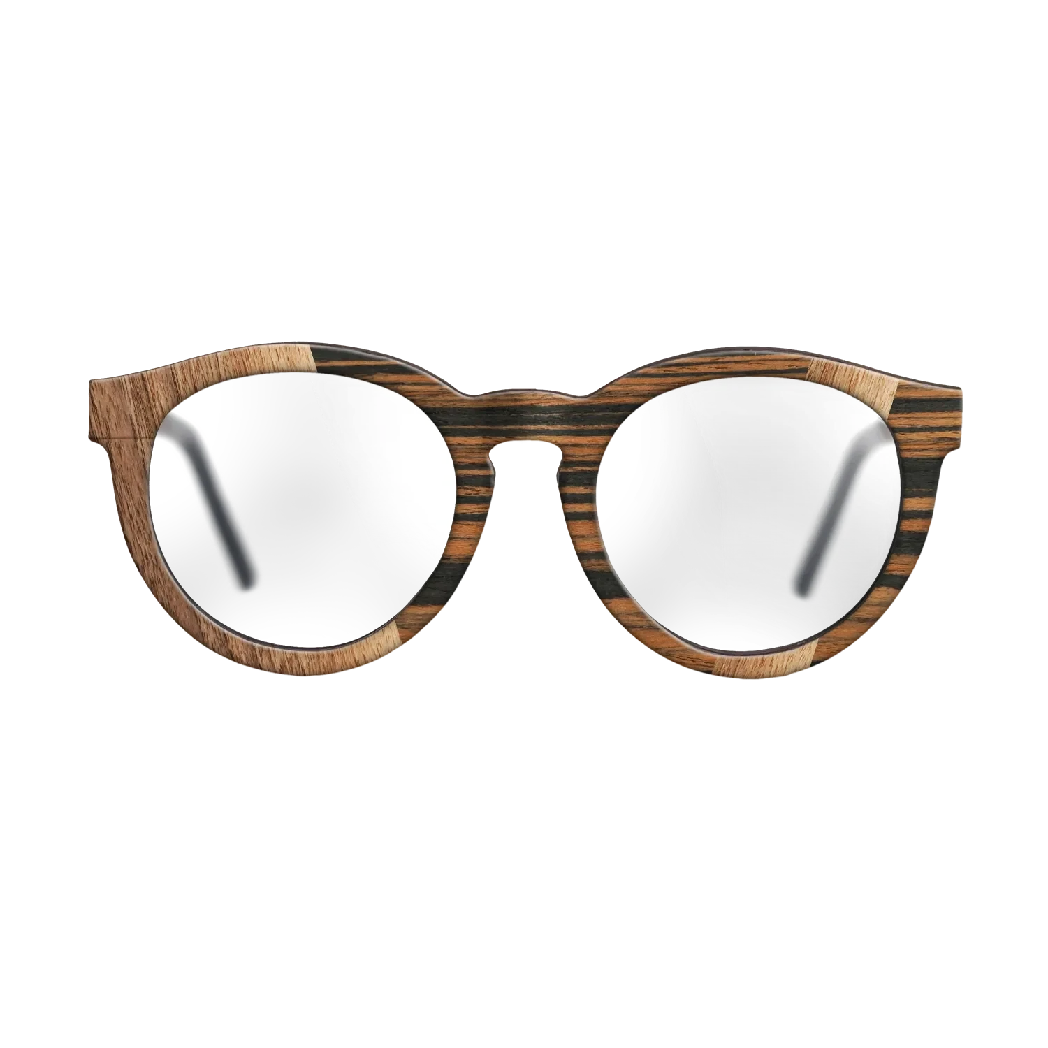 Walnut Claro Light,Royal White Ebony,Fumed Eucalyptus,Italian Ebony: Angle Cut - The Rebel - Round - 1184 - SIRIS wood optic