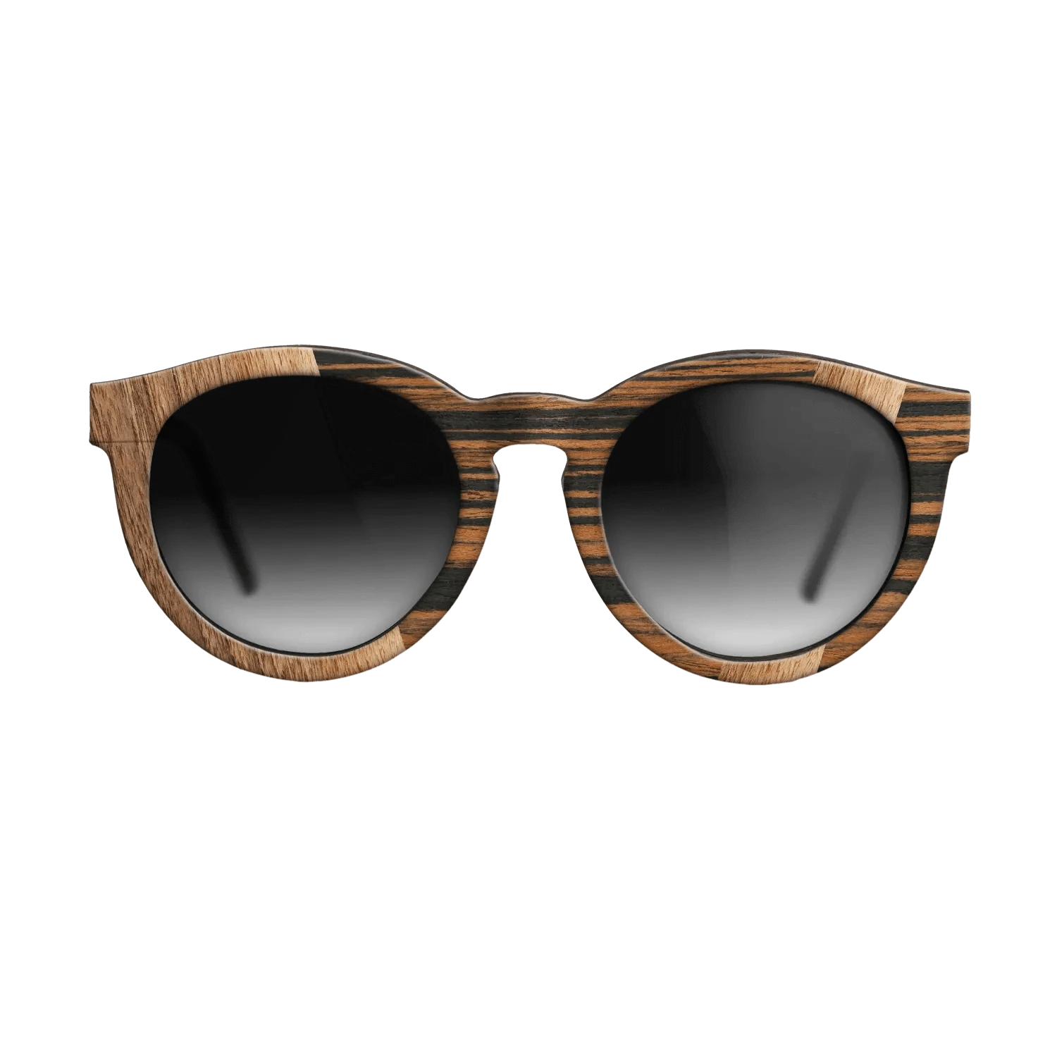 Walnut Claro Light,Royal White Ebony,Fumed Eucalyptus,Italian Ebony: Angle Cut - The Rebel - Round - 1184 - SIRIS wood optic