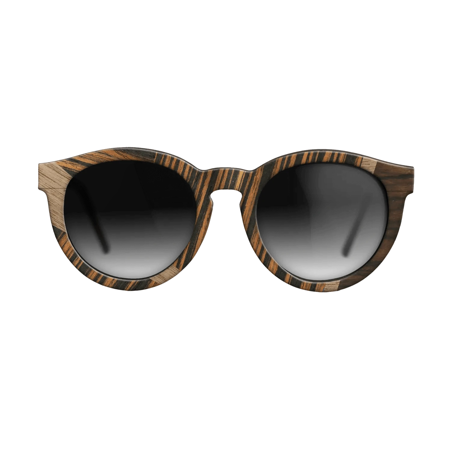 Walnut: Straight Grain,Ziricote Dark Quartered,Italian Ebony: Wedge - The Rebel - Round - 1132 - SIRIS wood optic