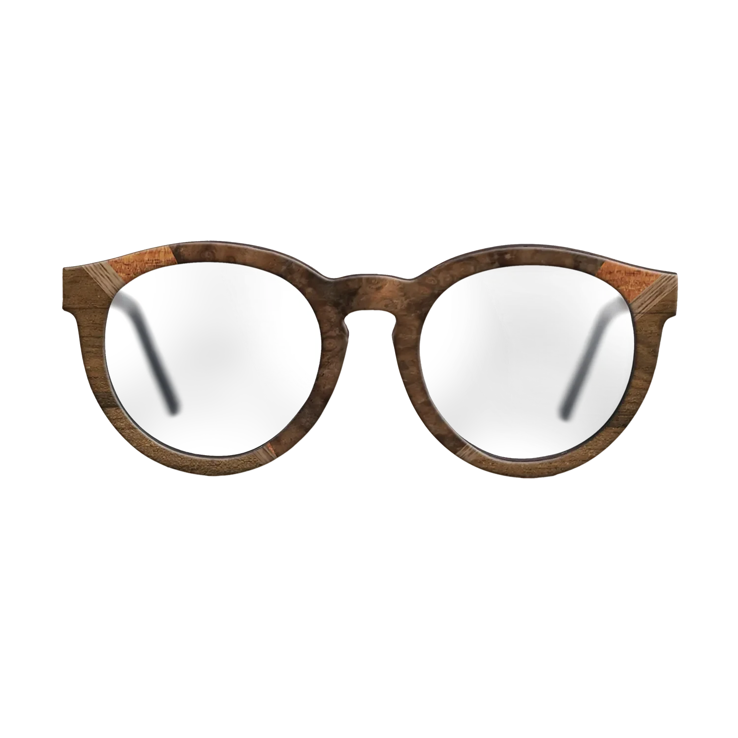 Walnut Burl,Ziricote Light Quartered,Walnut: Straight Grain,Koa: Geometric - The Rebel - Round - 1337 - SIRIS wood optic