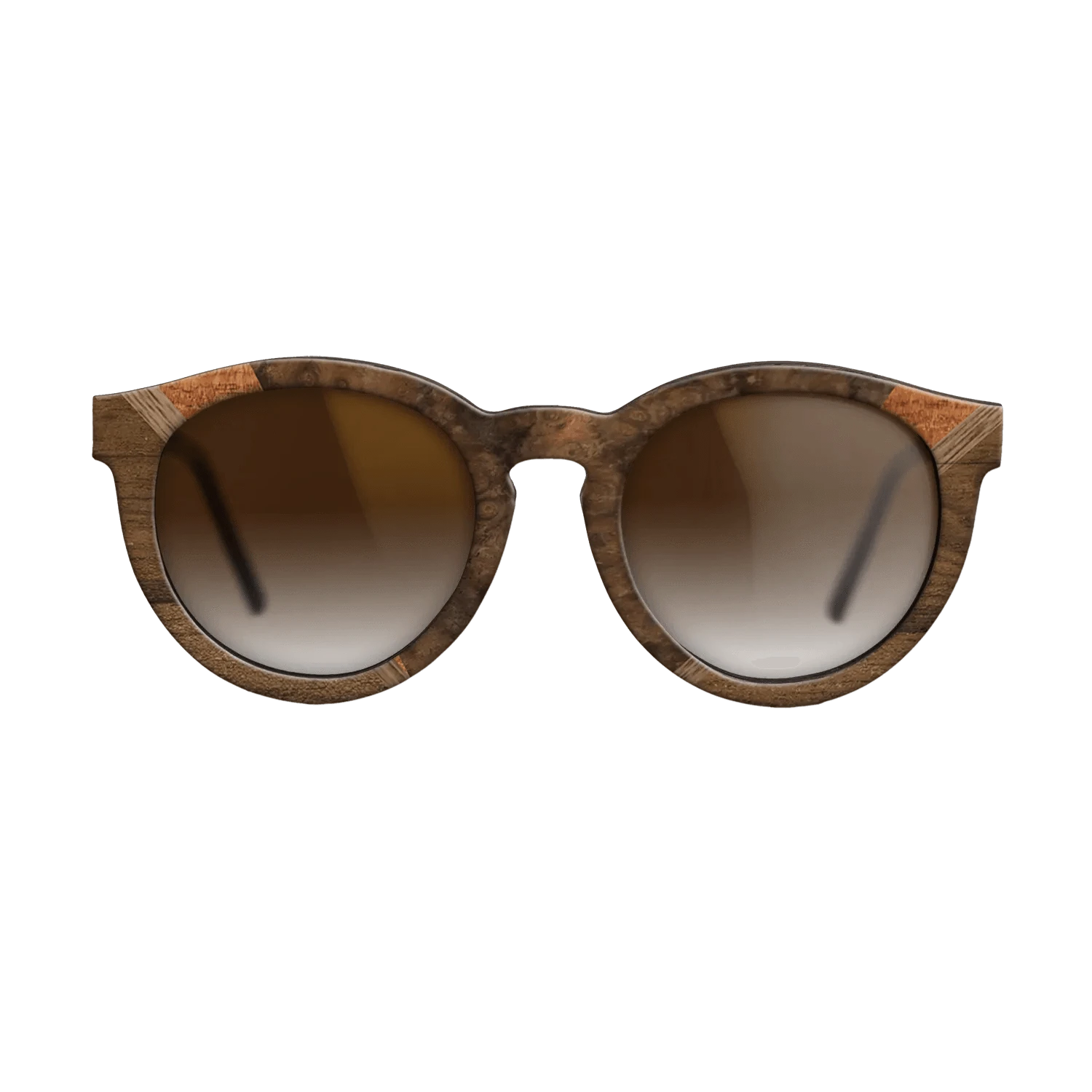 Walnut Burl,Ziricote Light Quartered,Walnut: Straight Grain,Koa: Geometric - The Rebel - Round - 1337 - SIRIS wood optic