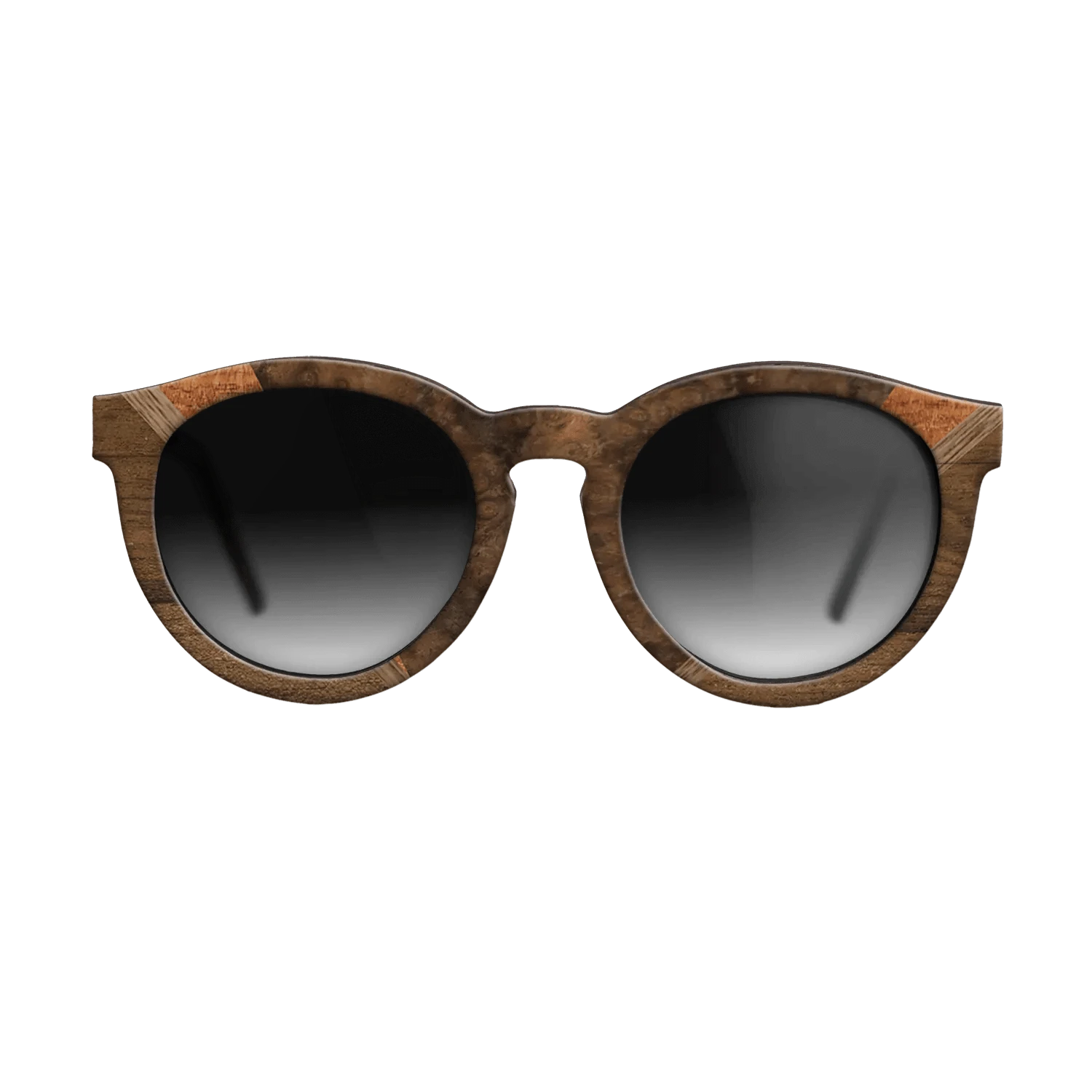 Walnut Burl,Ziricote Light Quartered,Walnut: Straight Grain,Koa: Geometric - The Rebel - Round - 1337 - SIRIS wood optic