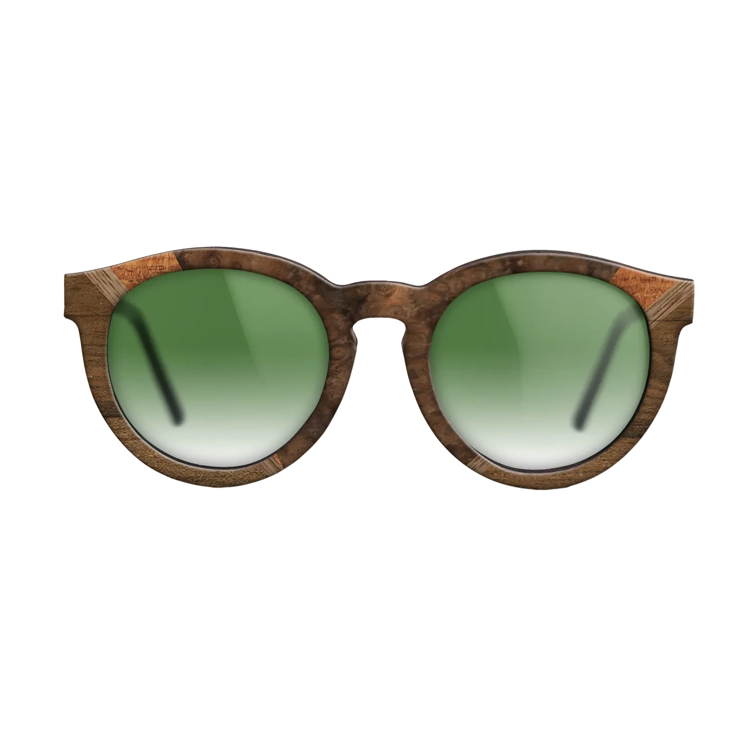 Walnut Burl,Ziricote Light Quartered,Walnut: Straight Grain,Koa: Geometric - The Rebel - Round - 1337 - SIRIS wood optic