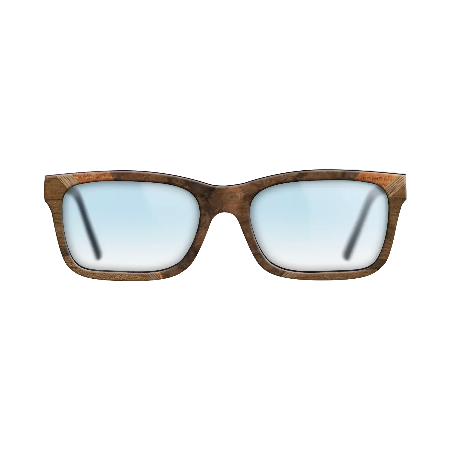 Walnut Burl,Ziricote Light Quartered,Walnut: Straight Grain,Koa: Geometric - The Sage - Rectangle - 1337 - SIRIS wood optic