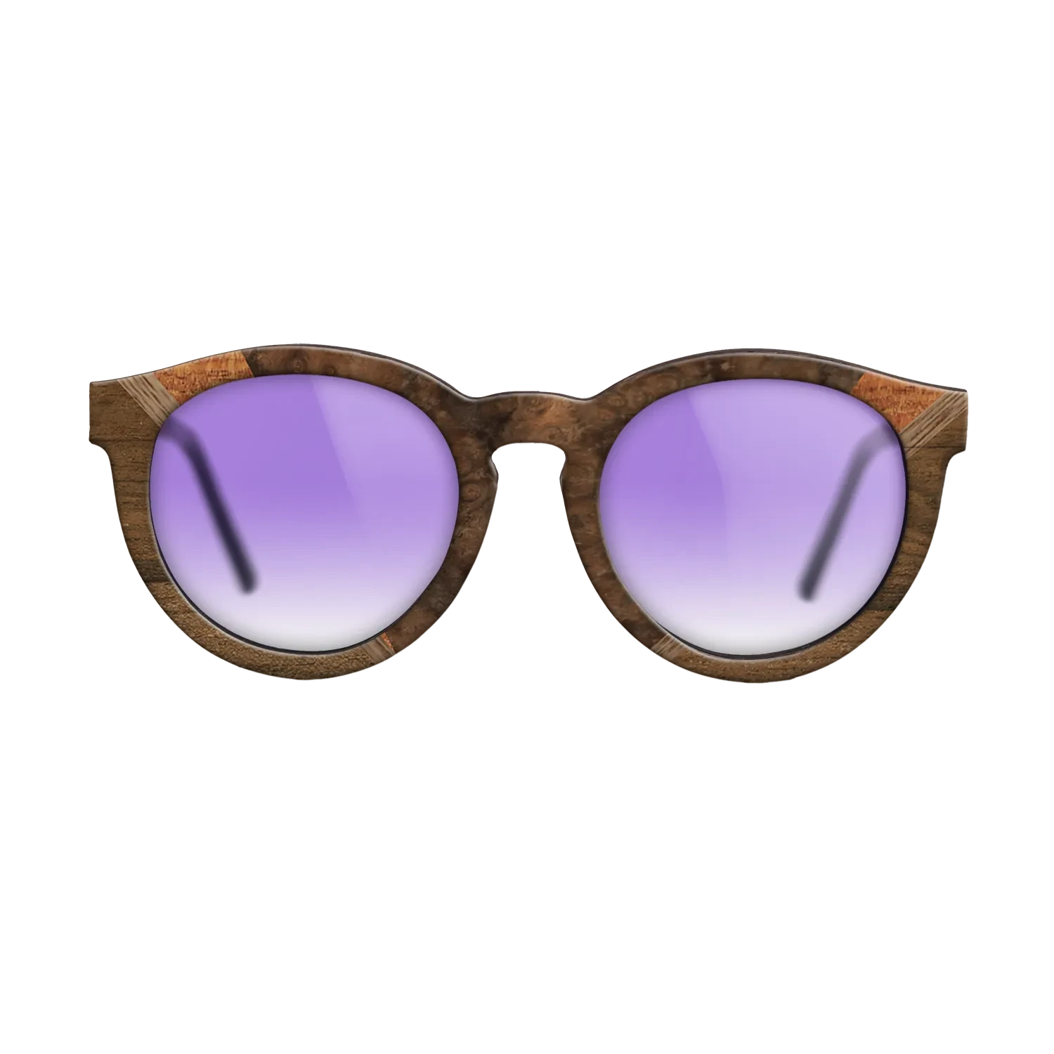 Walnut Burl,Ziricote Light Quartered,Walnut: Straight Grain,Koa: Geometric - The Rebel - Round - 1337 - SIRIS wood optic