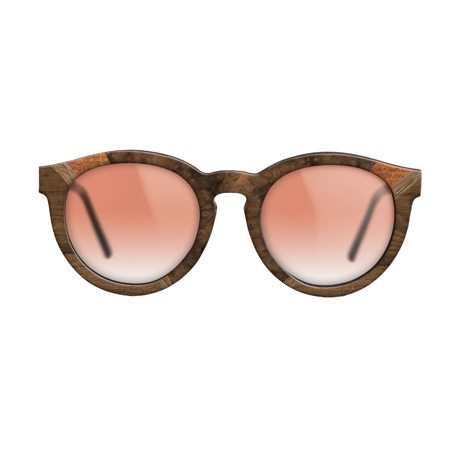 Walnut Burl,Ziricote Light Quartered,Walnut: Straight Grain,Koa: Geometric - The Rebel - Round - 1337 - SIRIS wood optic