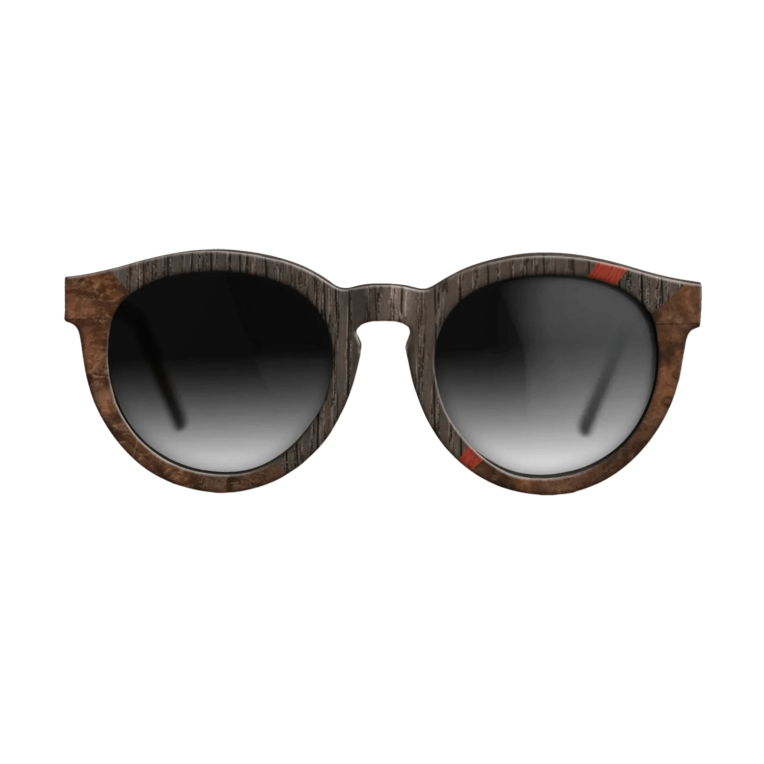 Walnut: Straight Grain,Fumed Oak,Poplar Dyed: Red,Walnut Burl: Geometric - The Rebel - Round - 2051 - SIRIS wood optic