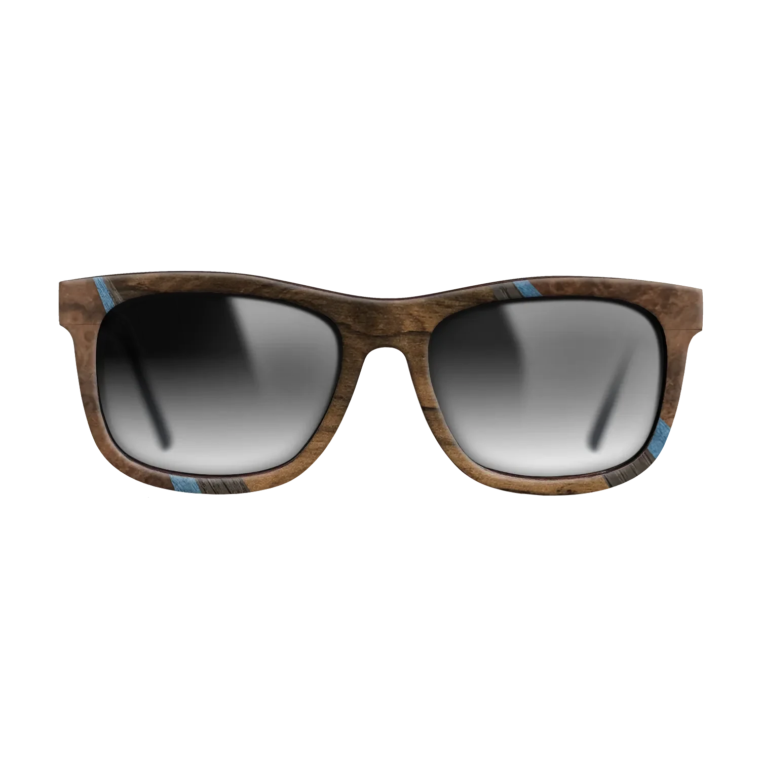 Walnut Burl,Santos Rosewood Dark,Poplar Dyed: Blue Denim,Fumed Oak,Walnut: Straight Grain: Fractal - The Hero - Square - 1462 - SIRIS wood optic