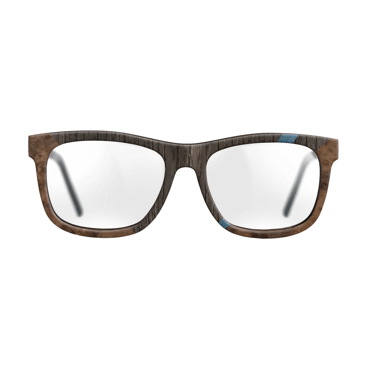 Walnut: Straight Grain,Fumed Oak,Poplar Dyed: Blue Denim,Walnut Burl: Geometric - The Hero - Square - 1044 - SIRIS wood optic