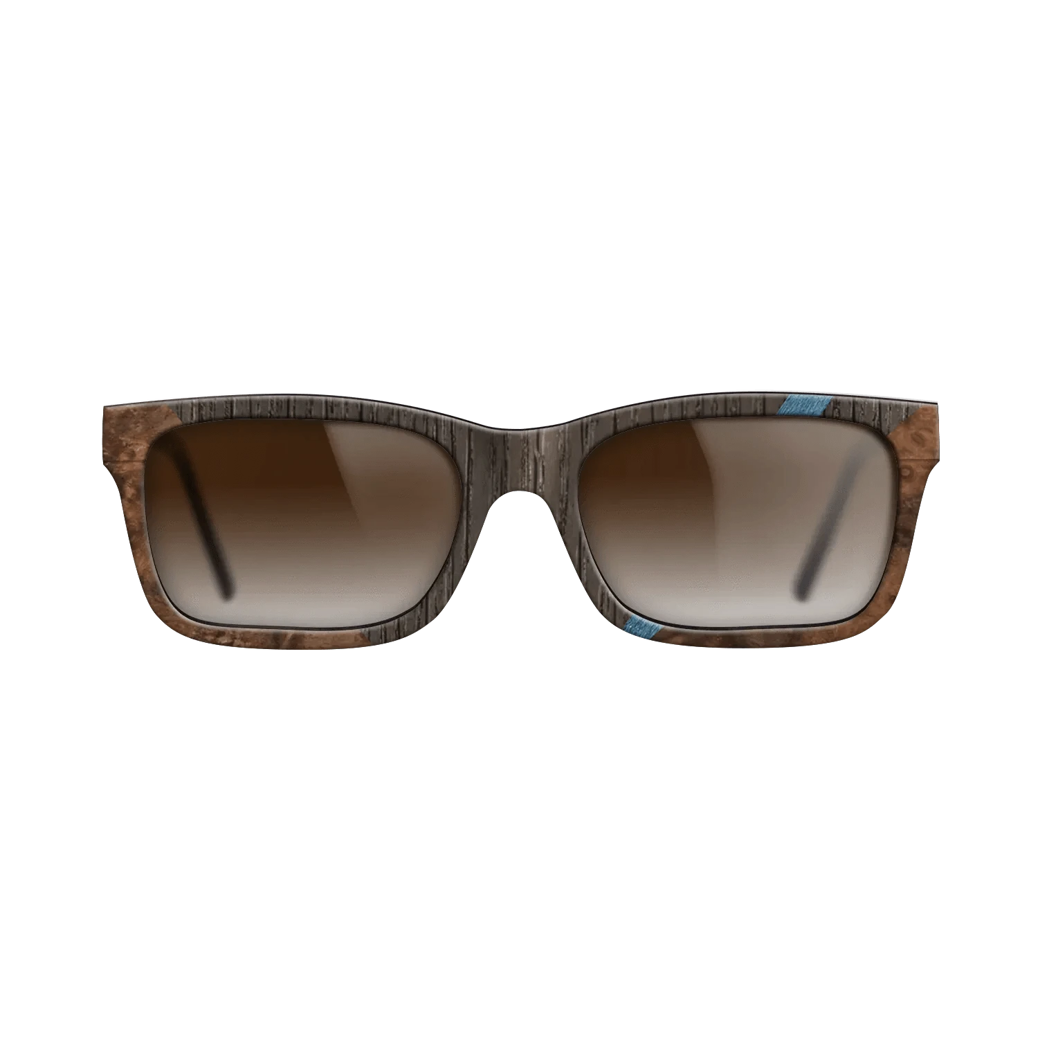 Walnut: Straight Grain,Fumed Oak,Poplar Dyed: Blue Denim,Walnut Burl: Geometric - The Sage - Rectangle - 1044 - SIRIS wood optic