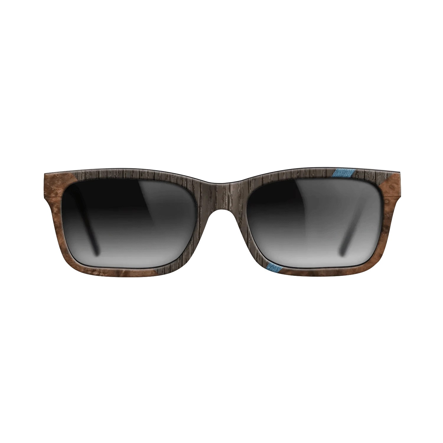 Walnut: Straight Grain,Fumed Oak,Poplar Dyed: Blue Denim,Walnut Burl: Geometric - The Sage - Rectangle - 1044 - SIRIS wood optic