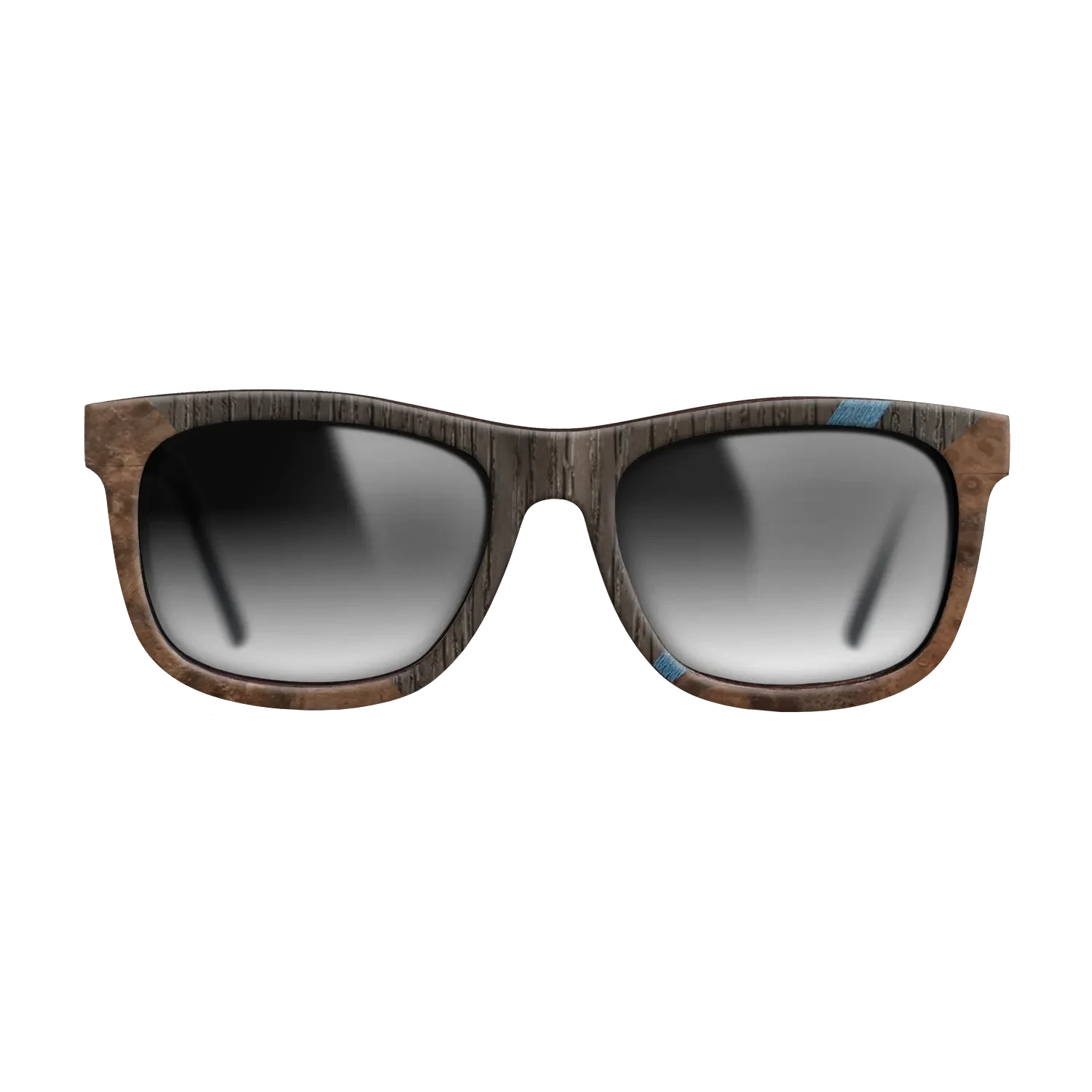 Walnut: Straight Grain,Fumed Oak,Poplar Dyed: Blue Denim,Walnut Burl: Geometric - The Hero - Square - 1044 - SIRIS wood optic