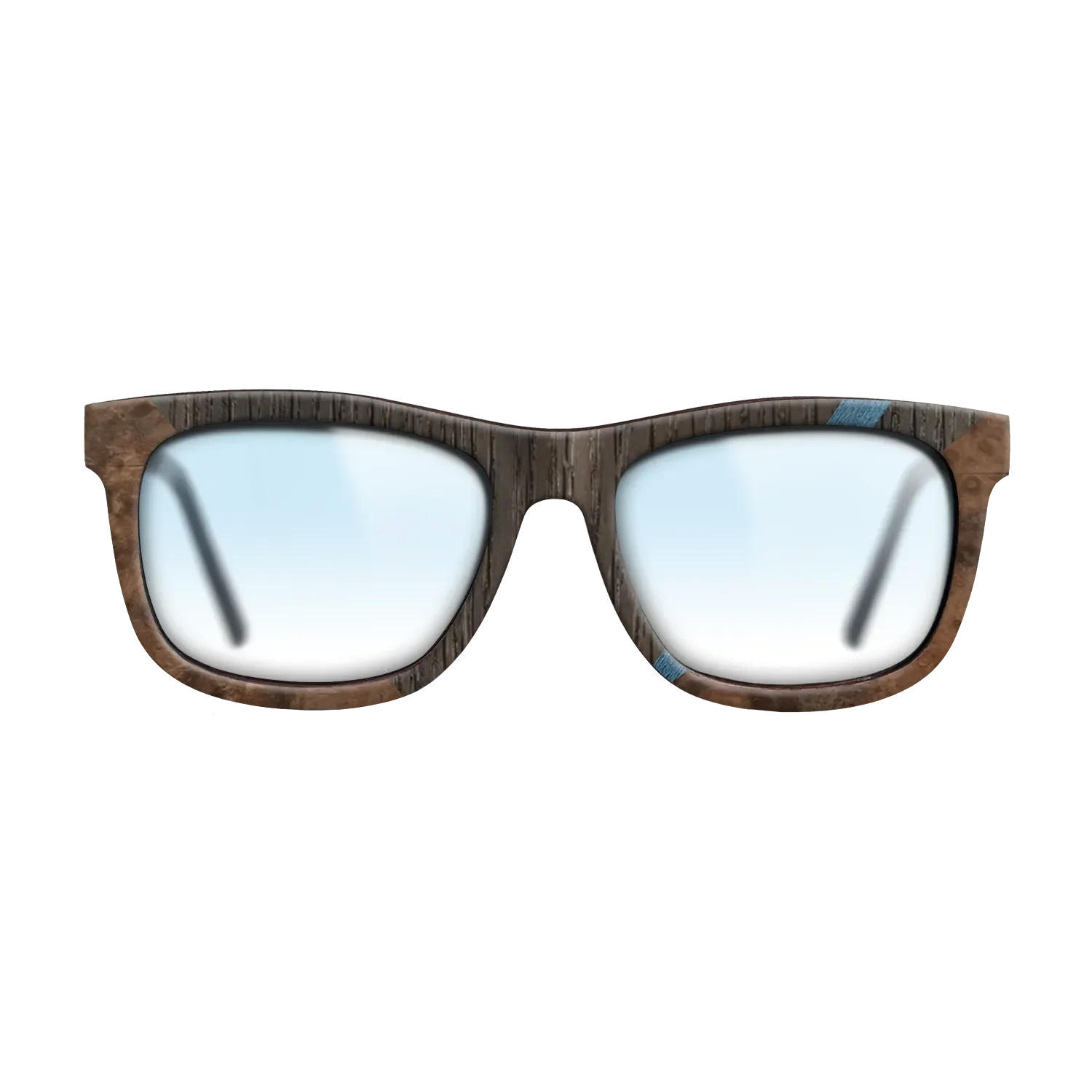 Walnut: Straight Grain,Fumed Oak,Poplar Dyed: Blue Denim,Walnut Burl: Geometric - The Hero - Square - 1044 - SIRIS wood optic