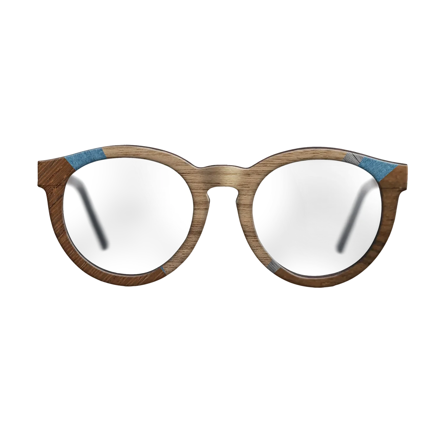 Walnut: Straight Grain,Poplar Dyed: Blue Denim,Ziricote Dark Quartered,Poplar Dyed: Grey: Geometric - The Rebel - Round - 1282 - SIRIS wood optic