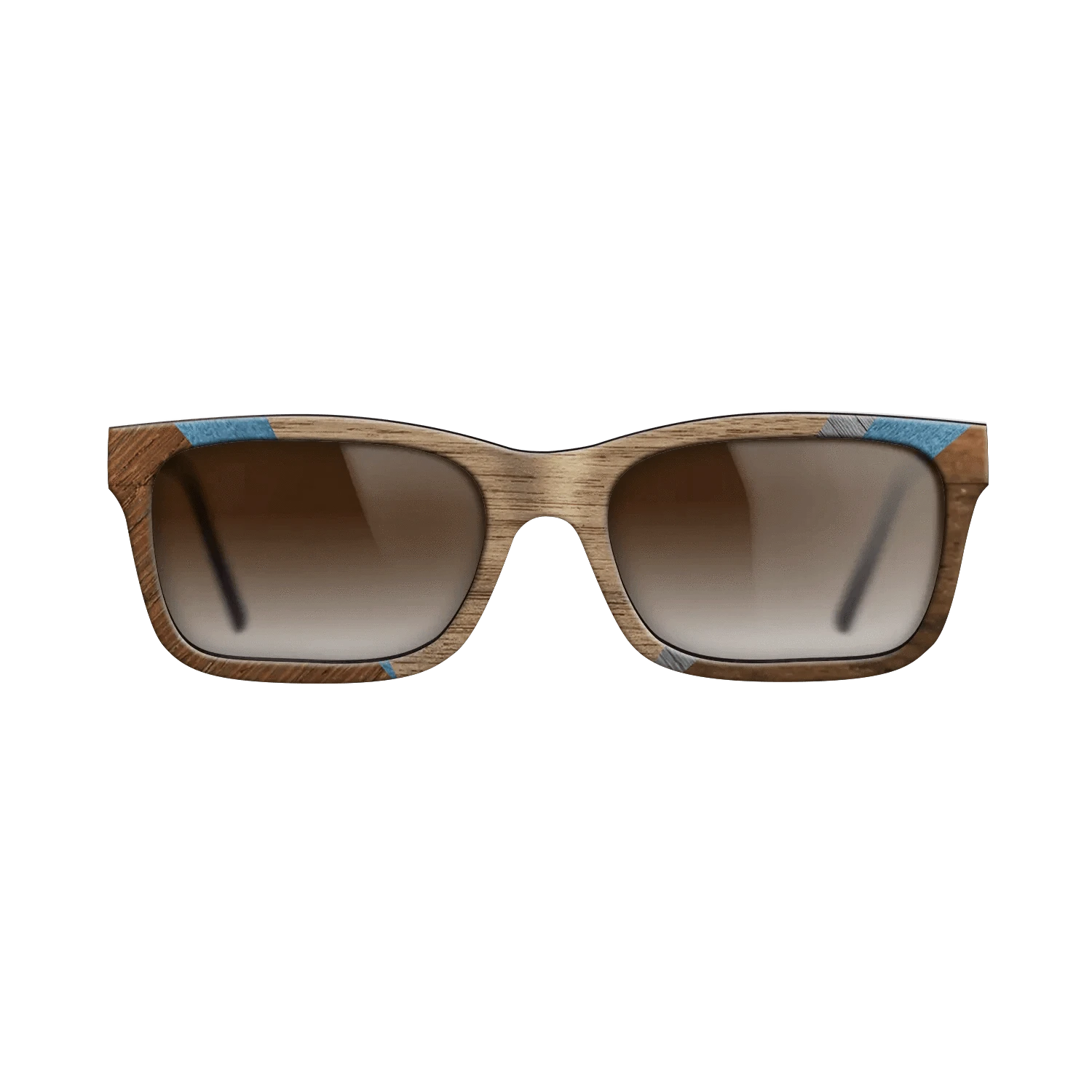 Walnut: Straight Grain,Poplar Dyed: Blue Denim,Ziricote Dark Quartered,Poplar Dyed: Grey: Geometric - The Sage - Rectangle - 1282 - SIRIS wood optic