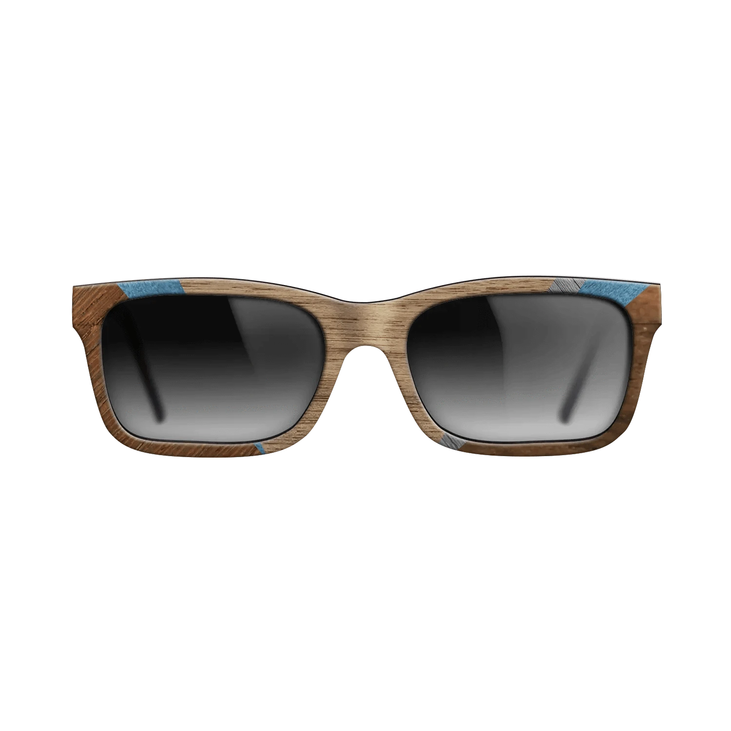 Walnut: Straight Grain,Poplar Dyed: Blue Denim,Ziricote Dark Quartered,Poplar Dyed: Grey: Geometric - The Sage - Rectangle - 1282 - SIRIS wood optic