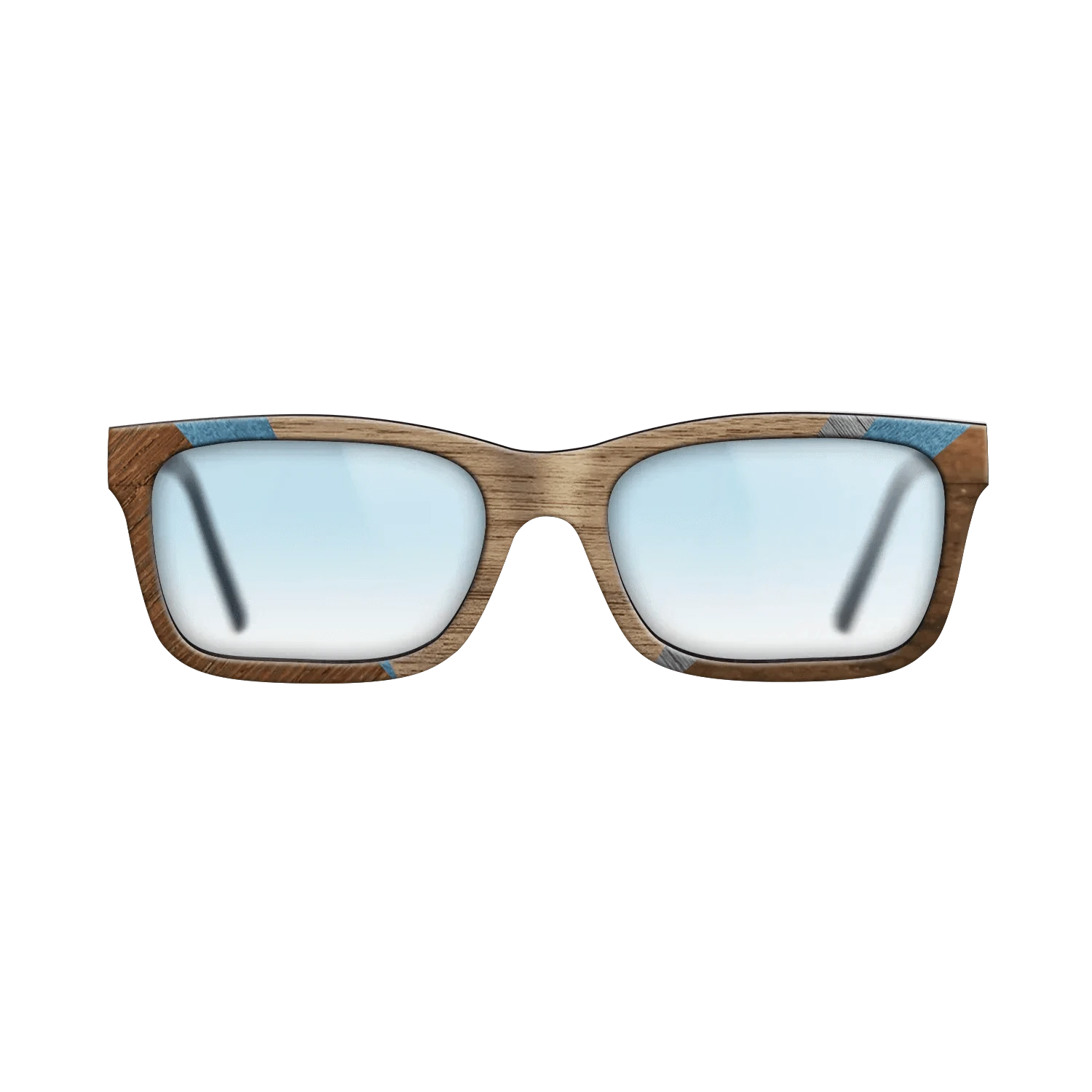 Walnut: Straight Grain,Poplar Dyed: Blue Denim,Ziricote Dark Quartered,Poplar Dyed: Grey: Geometric - The Sage - Rectangle - 1282 - SIRIS wood optic