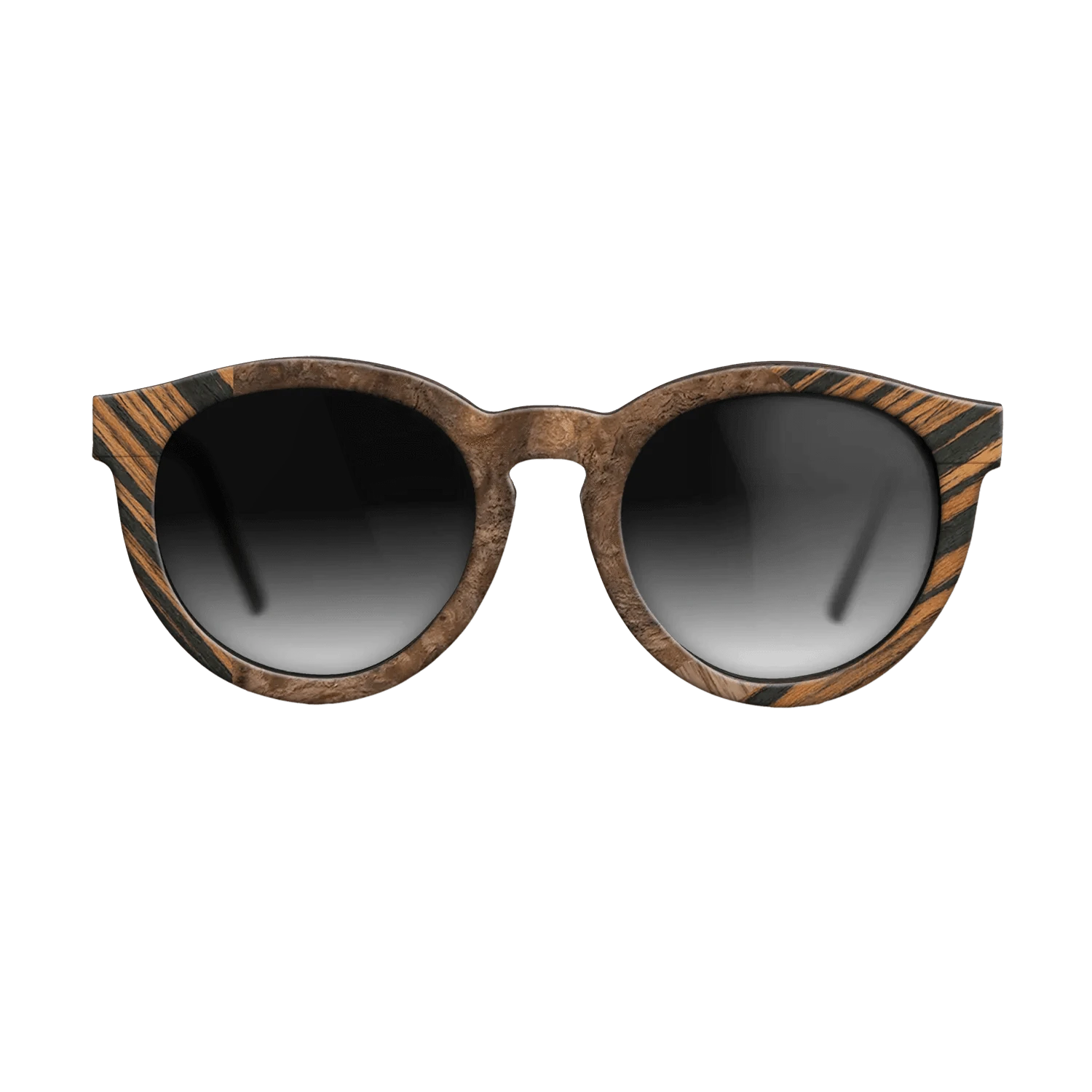 Italian Ebony,Ziricote Dark Quartered,Walnut Burl,Walnut: Straight Grain: Fractal - The Rebel - Round - 1513 - SIRIS wood optic