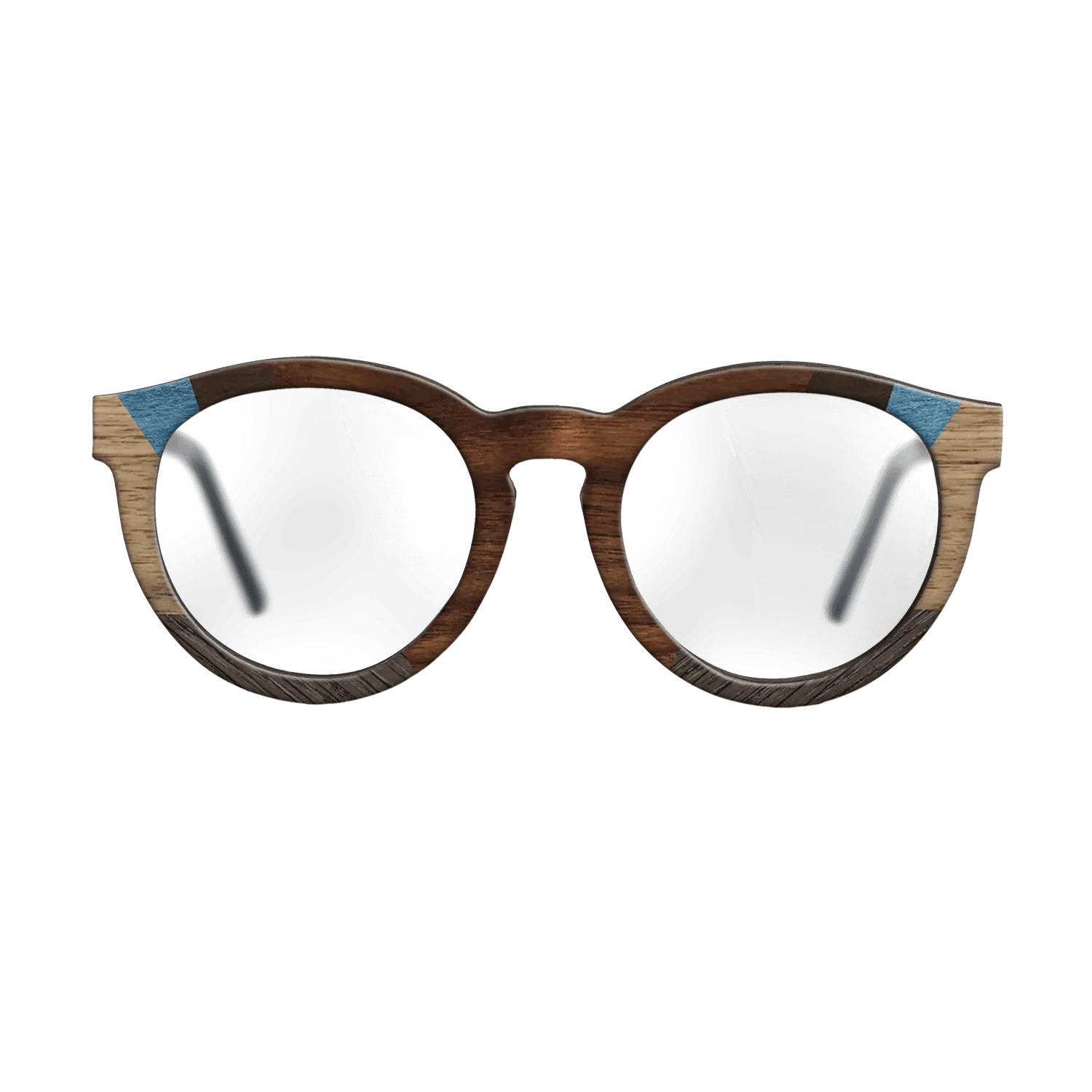 Walnut Claro Dark,Ziricote Dark Quartered,Fumed Oak,Poplar Dyed: Blue Denim,Walnut: Straight Grain: Recursive - The Rebel - Round - 1276 - SIRIS wood optic