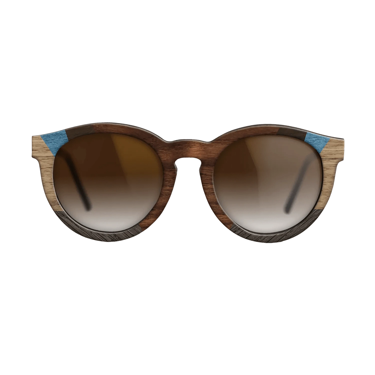 Walnut Claro Dark,Ziricote Dark Quartered,Fumed Oak,Poplar Dyed: Blue Denim,Walnut: Straight Grain: Recursive - The Rebel - Round - 1276 - SIRIS wood optic