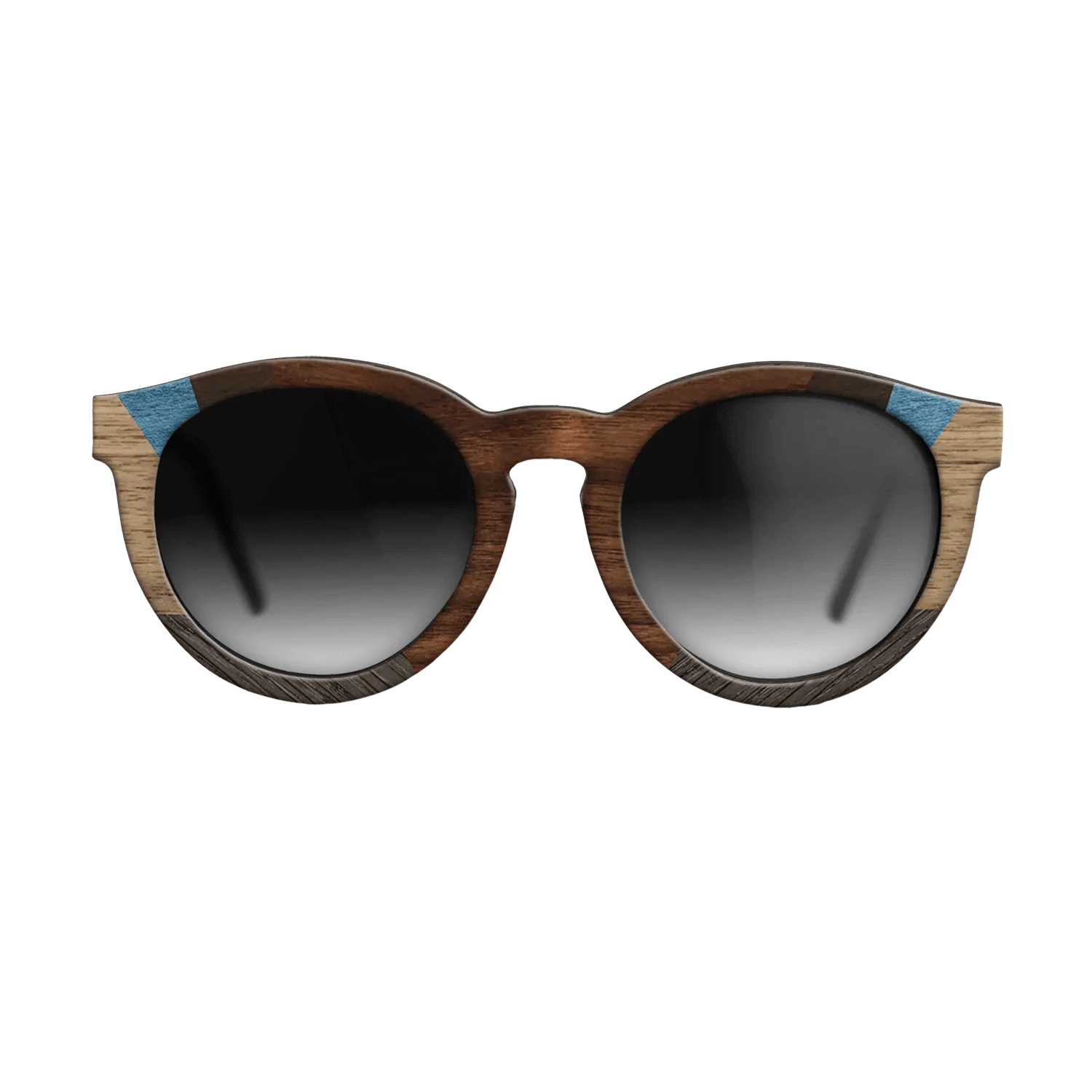 Walnut Claro Dark,Ziricote Dark Quartered,Fumed Oak,Poplar Dyed: Blue Denim,Walnut: Straight Grain: Recursive - The Rebel - Round - 1276 - SIRIS wood optic