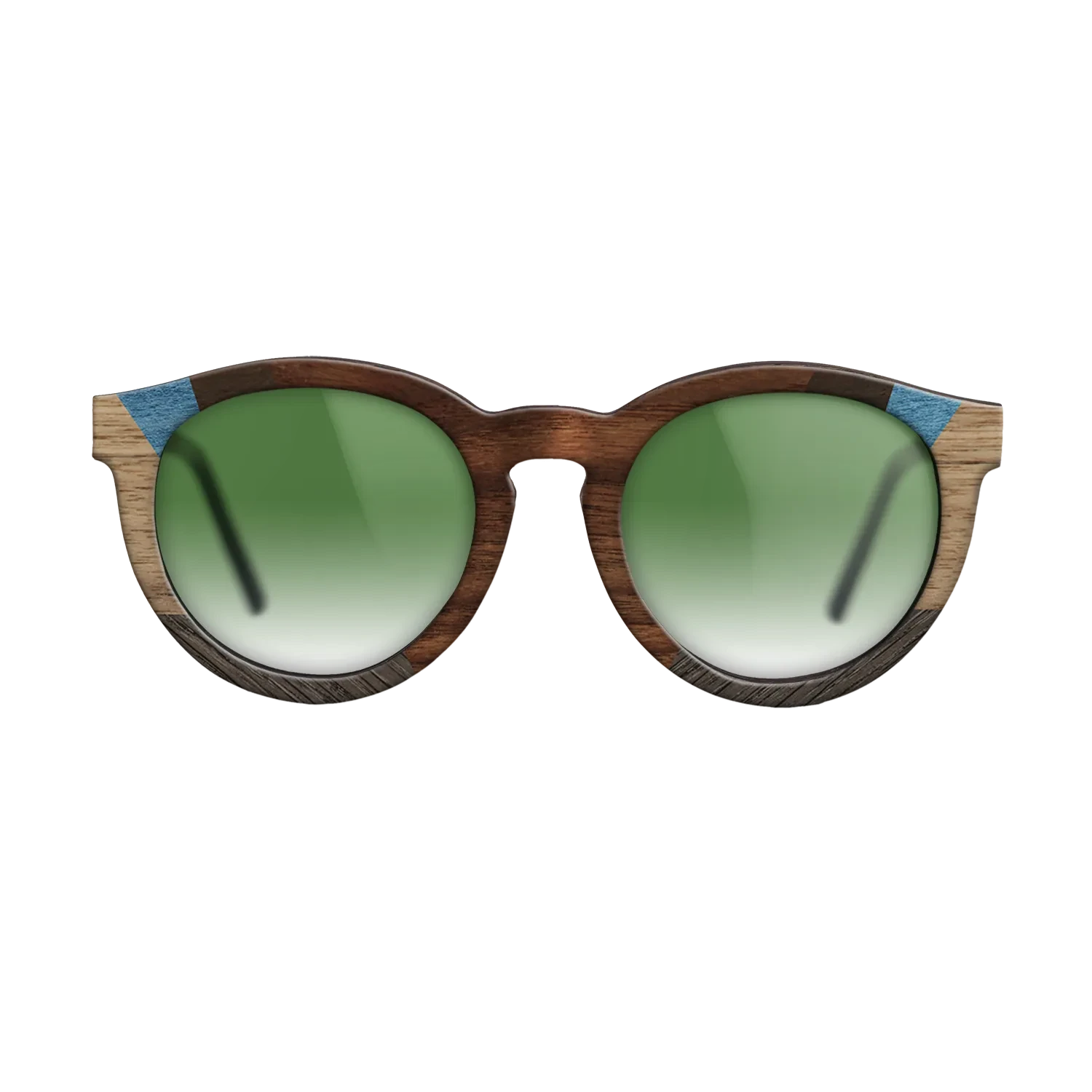 Walnut Claro Dark,Ziricote Dark Quartered,Fumed Oak,Poplar Dyed: Blue Denim,Walnut: Straight Grain: Recursive - The Rebel - Round - 1276 - SIRIS wood optic