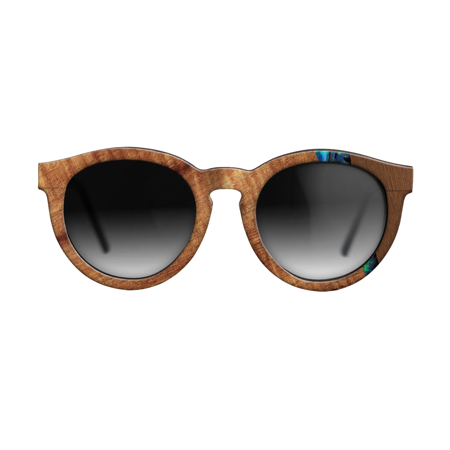 Fumed Oak,Koa,Wenge,Abalone Shell: Wedge - The Rebel - Round - 1407 - SIRIS wood optic