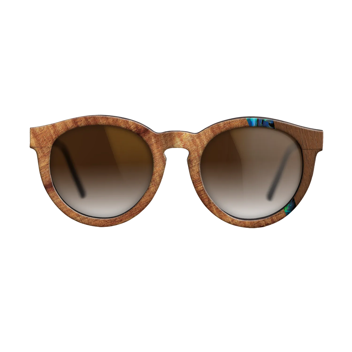 Fumed Oak,Koa,Wenge,Abalone Shell: Wedge - The Rebel - Round - 1407 - SIRIS wood optic