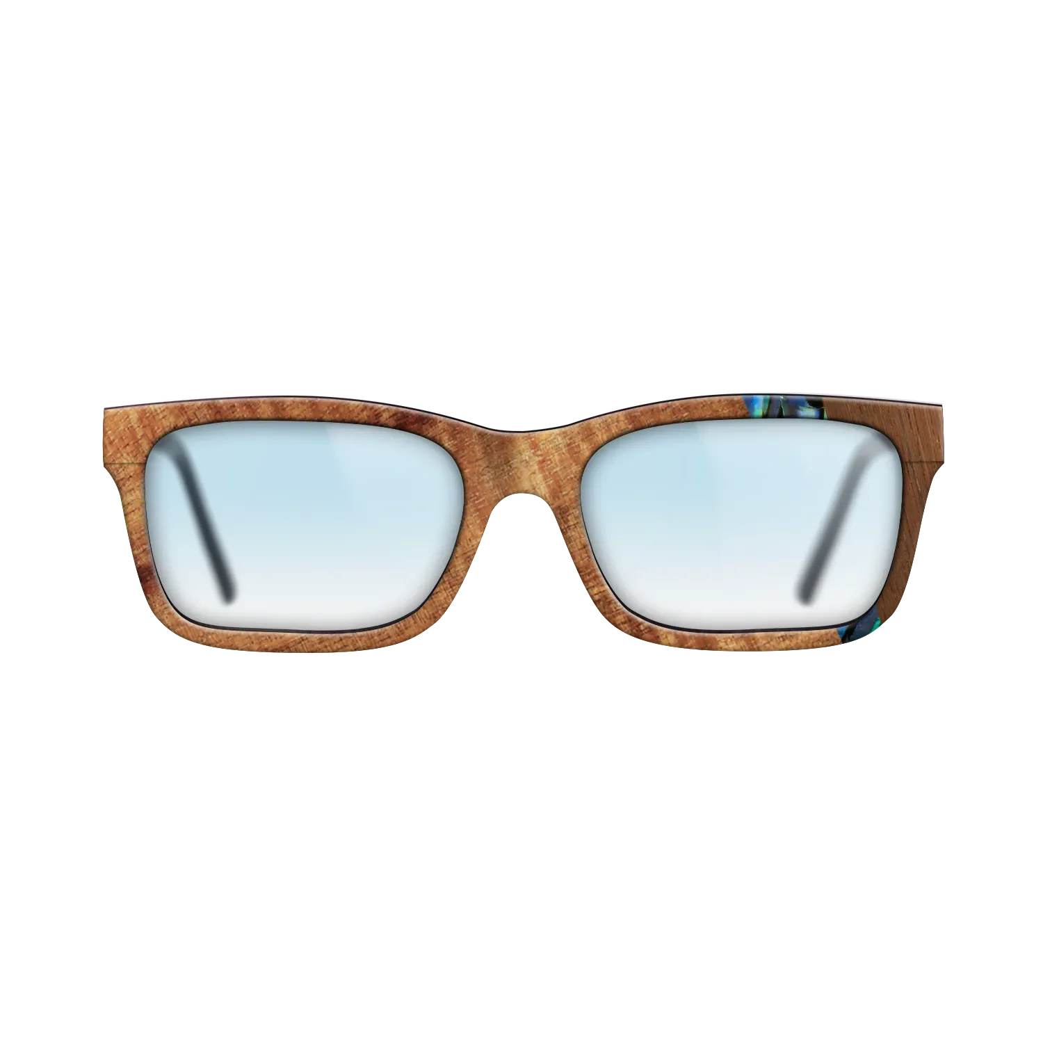 Fumed Oak,Koa,Wenge,Abalone Shell: Wedge - The Sage - Rectangle - 1407 - SIRIS wood optic