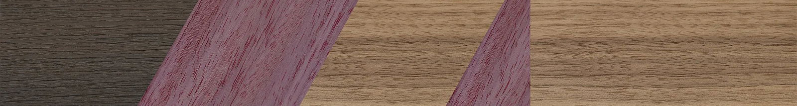 Fumed Oak,Walnut: Straight Grain,Poplar Dyed: Purple: Angle Cut - The Hero - Square - 1710 - SIRIS wood optic