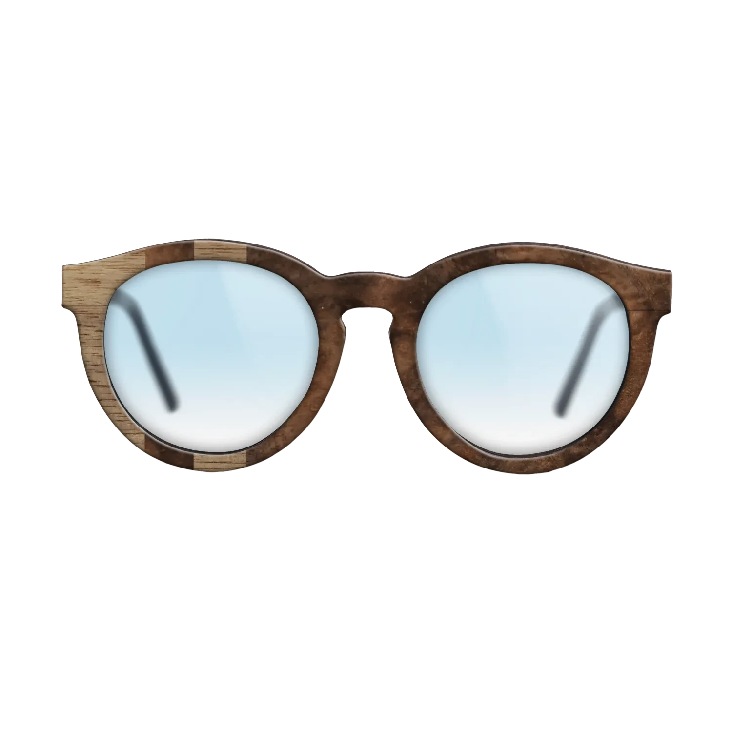 Walnut: Straight Grain,Walnut Burl: Splice - The Rebel - Round - 1136 - SIRIS wood optic