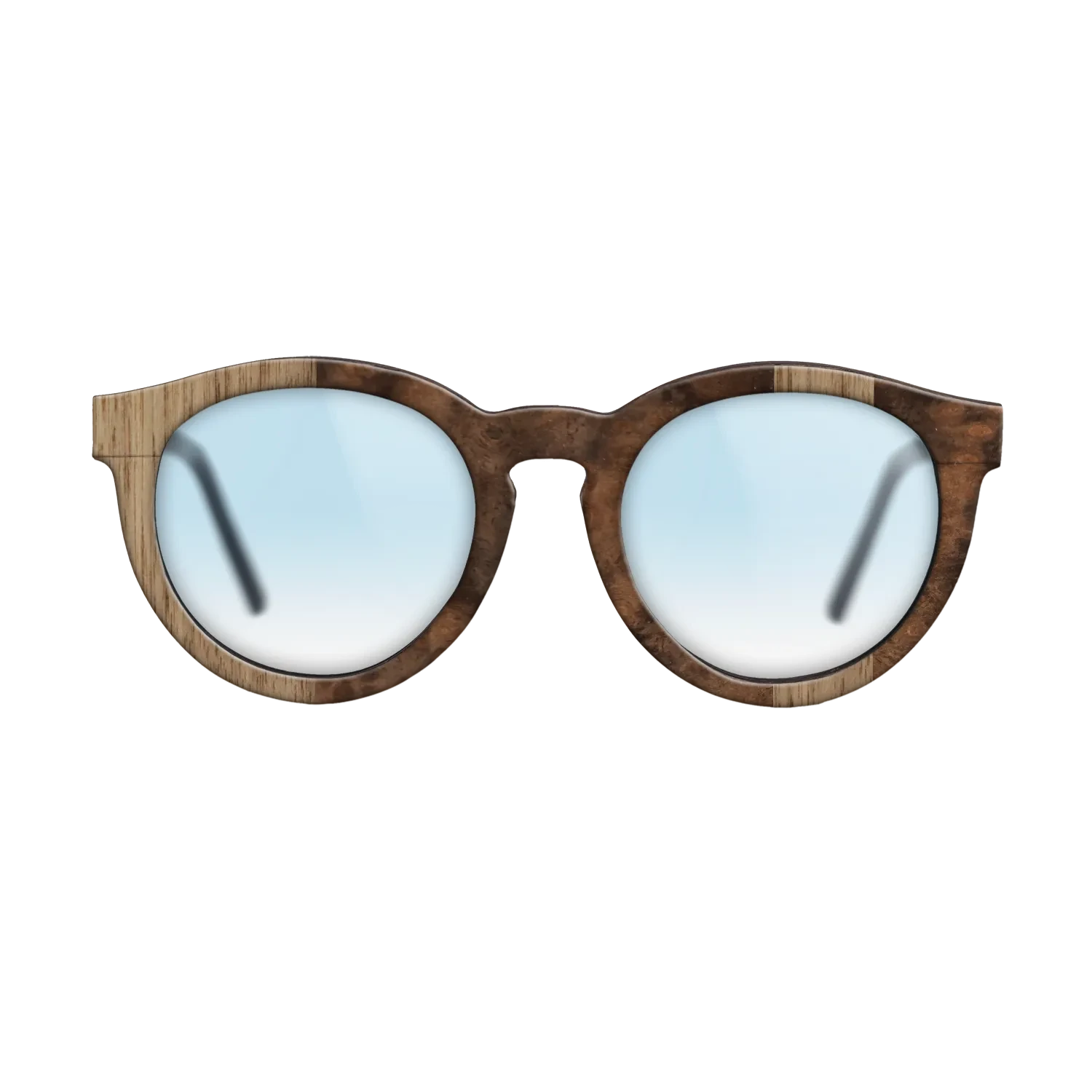 Walnut: Straight Grain,Walnut Burl: Splice - The Rebel - Round - 730 - SIRIS wood optic