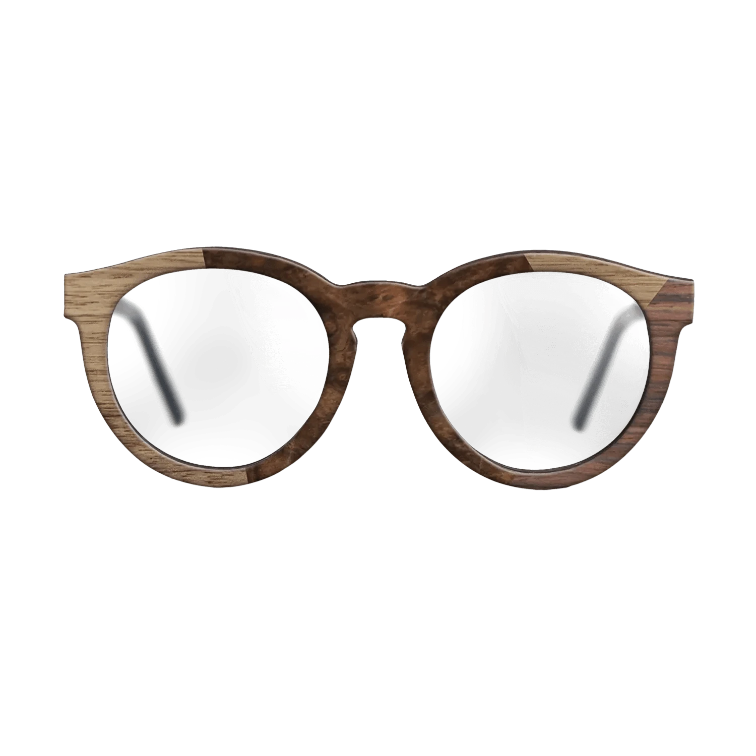 Walnut Burl,Walnut: Straight Grain,Rosewood Reconstituted: Angle Cut - The Rebel - Round - SIRIS wood optic