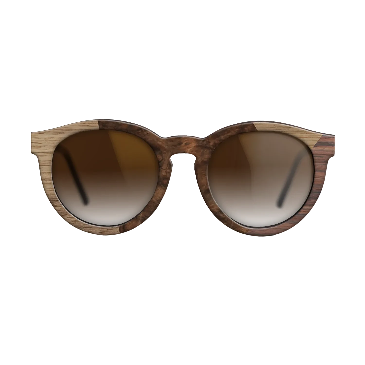 Walnut Burl,Walnut: Straight Grain,Rosewood Reconstituted: Angle Cut - The Rebel - Round - SIRIS wood optic