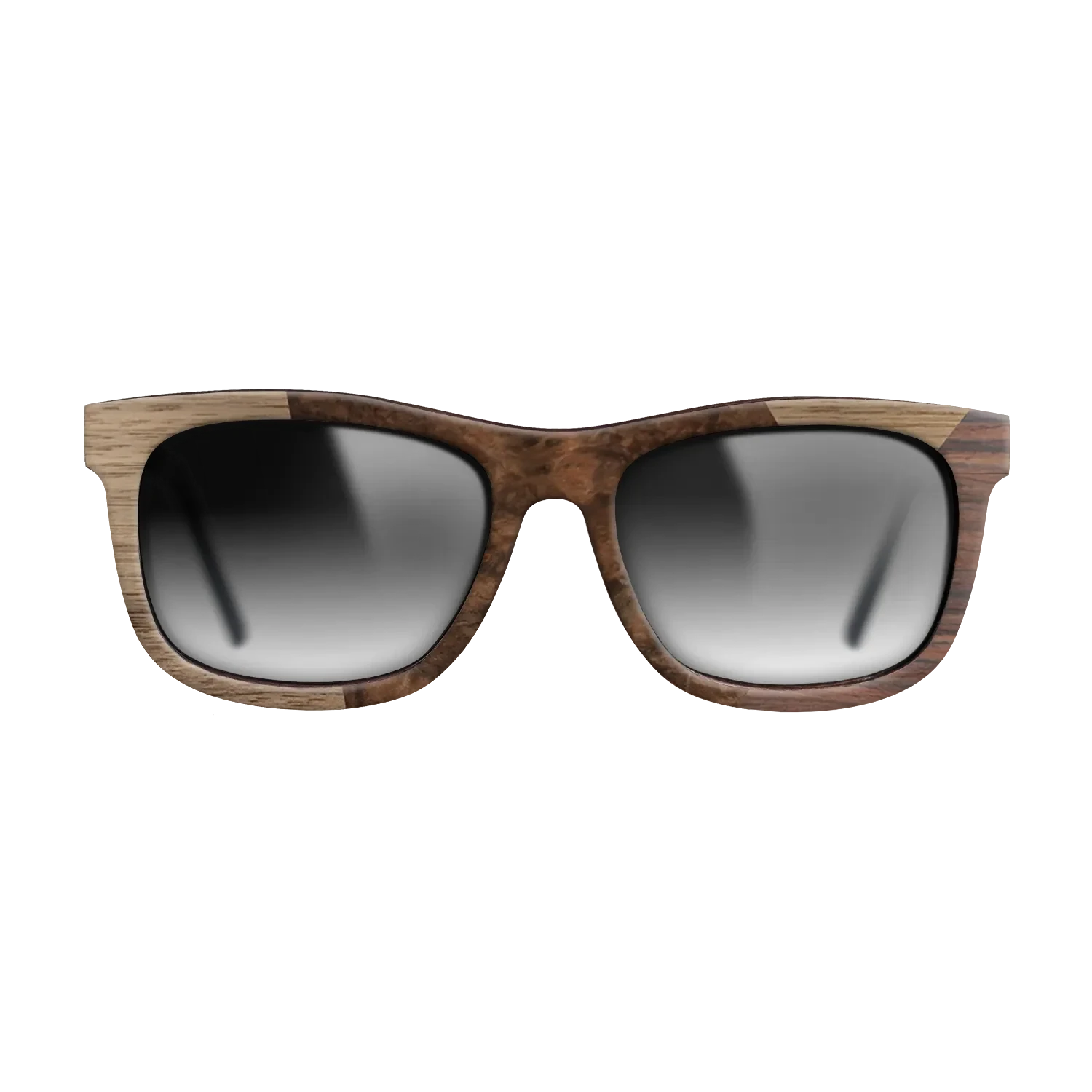 Walnut Burl,Walnut: Straight Grain,Rosewood Reconstituted: Angle Cut - The Hero - Square - SIRIS wood optic