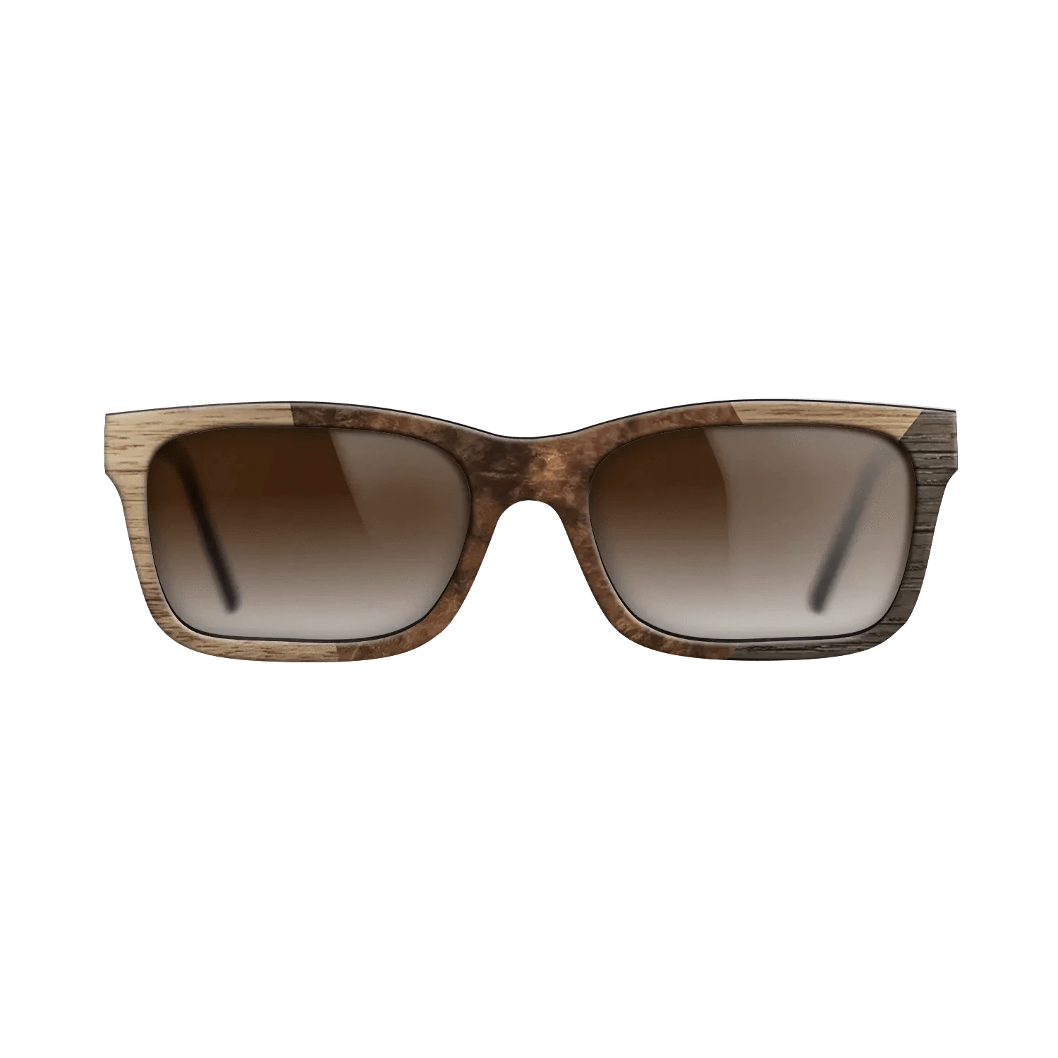 Walnut Burl,Walnut: Straight Grain,Rosewood Reconstituted: Angle Cut - The Sage - Rectangle - 1683 - SIRIS wood optic