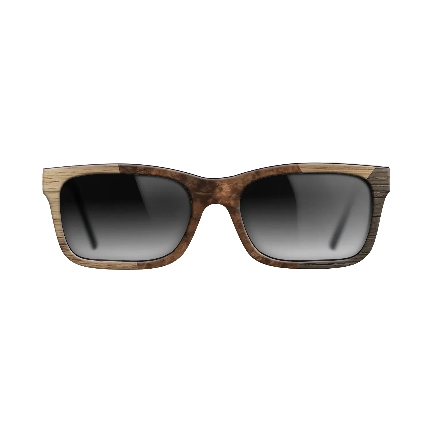 Walnut Burl,Walnut: Straight Grain,Rosewood Reconstituted: Angle Cut - The Sage - Rectangle - 1683 - SIRIS wood optic